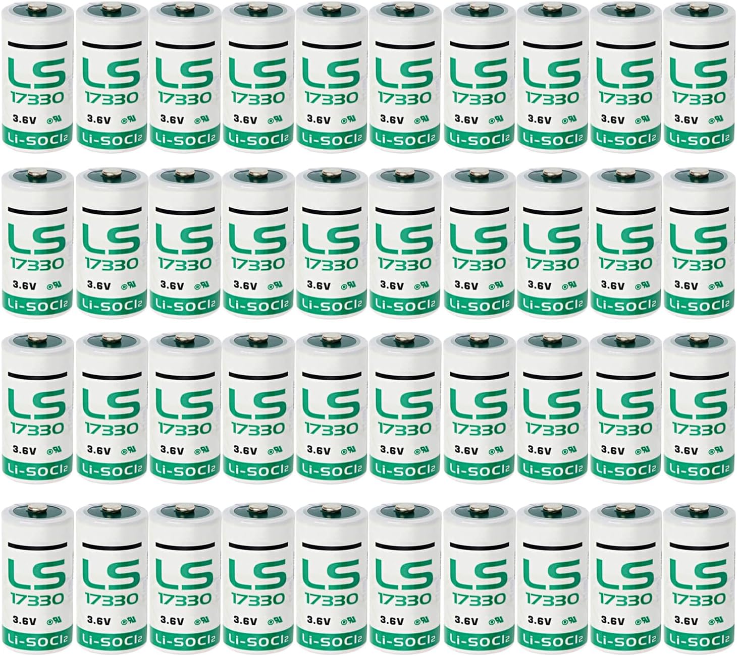 (20-Pack) LS17330 2/3 A Size Battery LS 17330 2100mAh Lithium Thionyl Chloride (Li-SOCl2) Battery, Non-Rechargeable