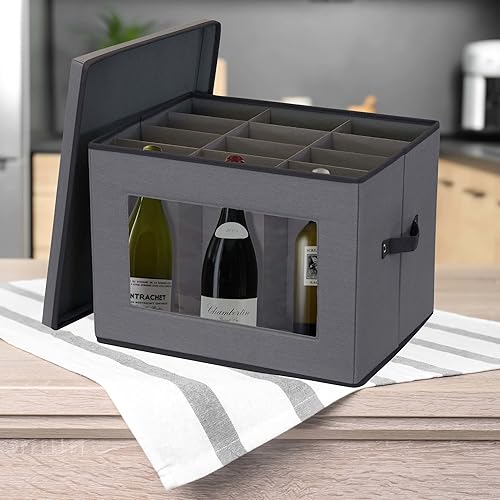 Miniatura 2 de Household Essentials Baúl alto para guardar botellas y vino, gris
