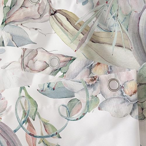 Miniatura 7 de Cortinas de ducha de calabaza verde azulado otoñal, lindo juego de cortina de ducha de tela de calabaza de acuarela de otoño para decoración de baño