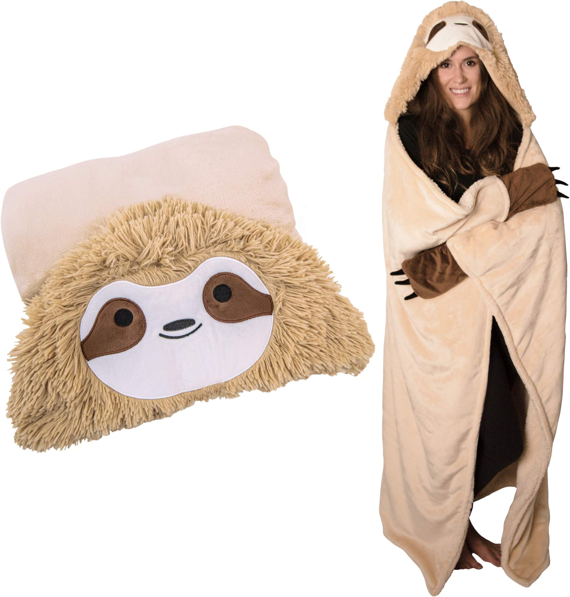 Thnapple Original Authentic Slothy Sloth Wearable Hooded Blanket