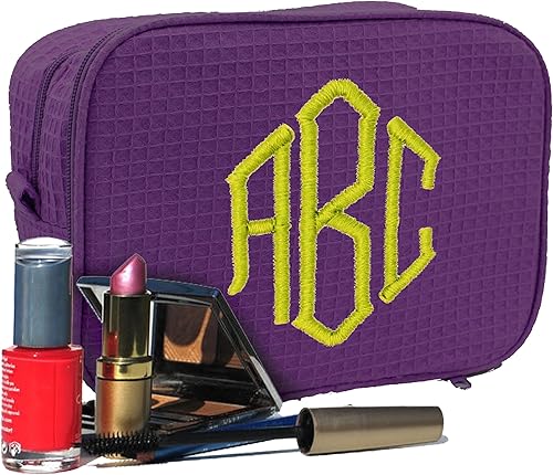Miniatura 10 de Bolsa de maquillaje personalizada - Estuche de maquillaje de dama de honor - Monograma y bordado, Gris