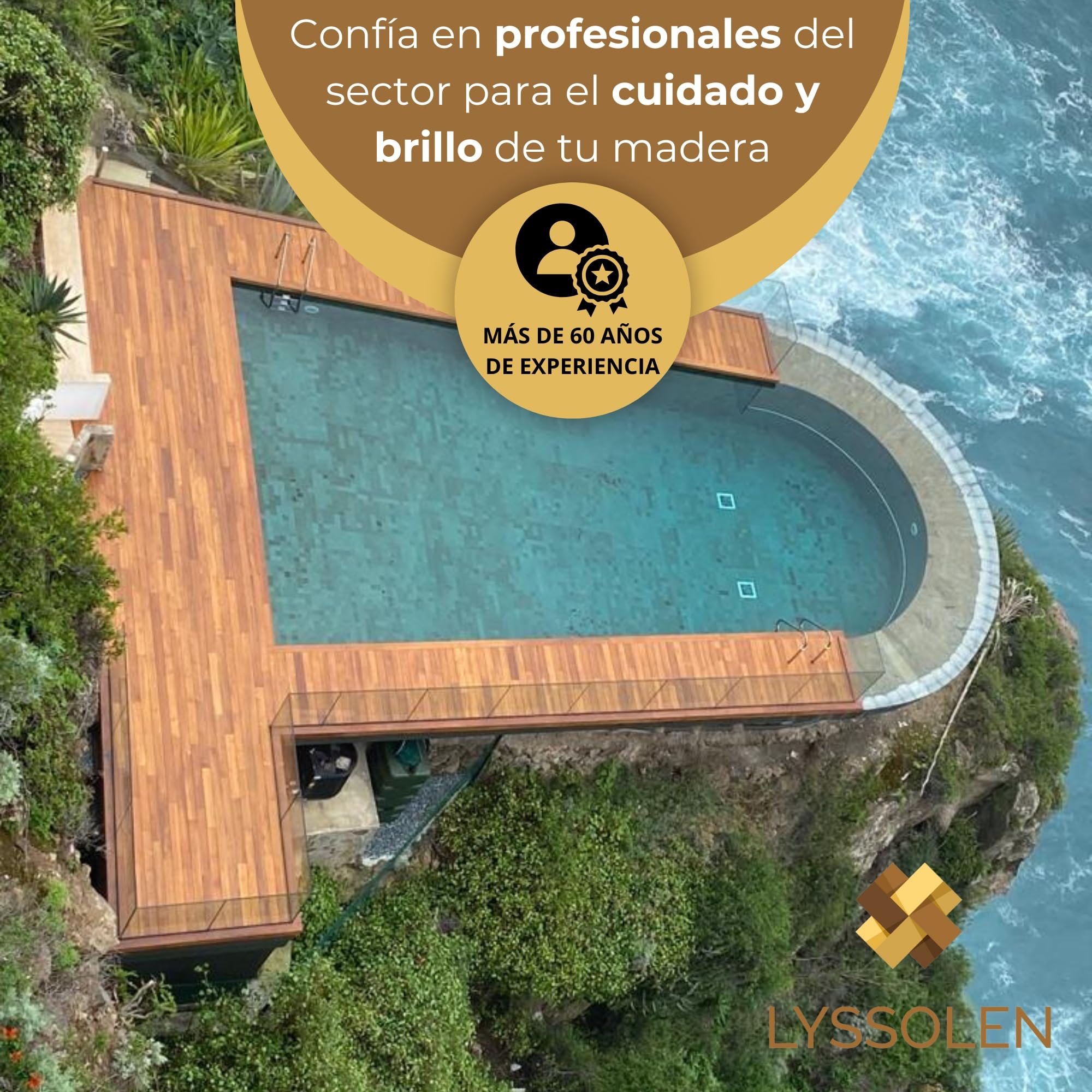 Aceite de Teka para Madera Exterior con Filtro UV 5 Litros - Protector Nutritivo para Muebles de Jardín, Teca y Maderas Tropicales - Alta Resistencia Climática y Acción Antienvejecimiento