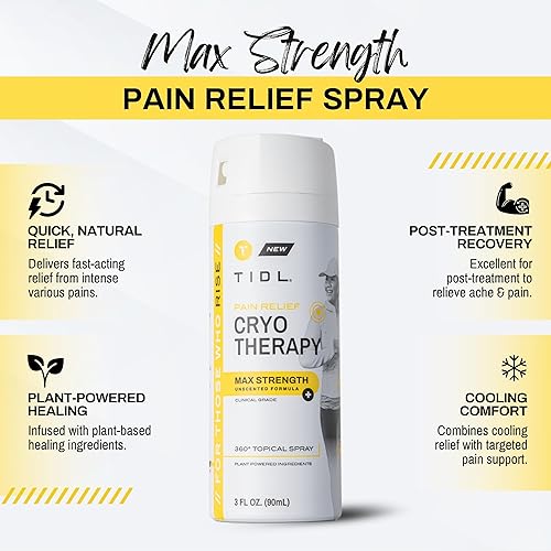 Miniatura 2 de TIDL Spray de Alivio del Dolor por Crioterapia, 3 Oz (Pack de 2) Fuerza Máxima para Alivio Rápido del Dolor Muscular, Articular y de Cuello,