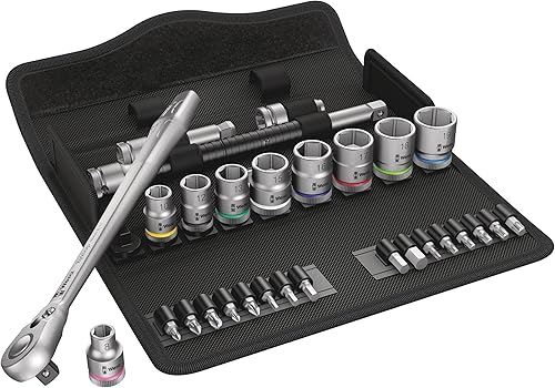 Wera 050040480018100SB 8Zyklop Métricas metal Ratchet Set con interruptor palanca, 29unidades, 38pulgadas Drive