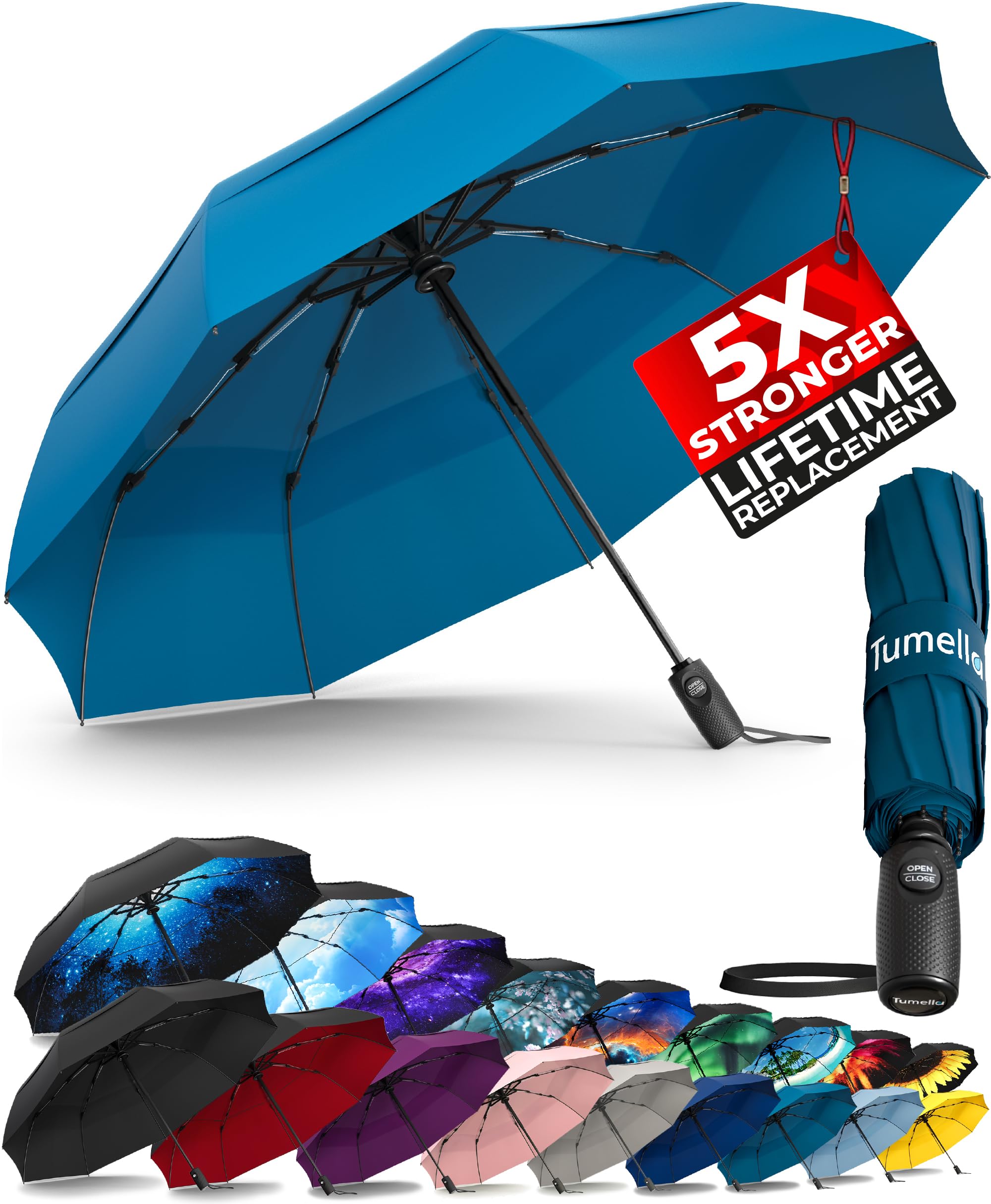 Ombrello Da Viaggio Antivento Compatto, Leggero, Automatico - Main Image