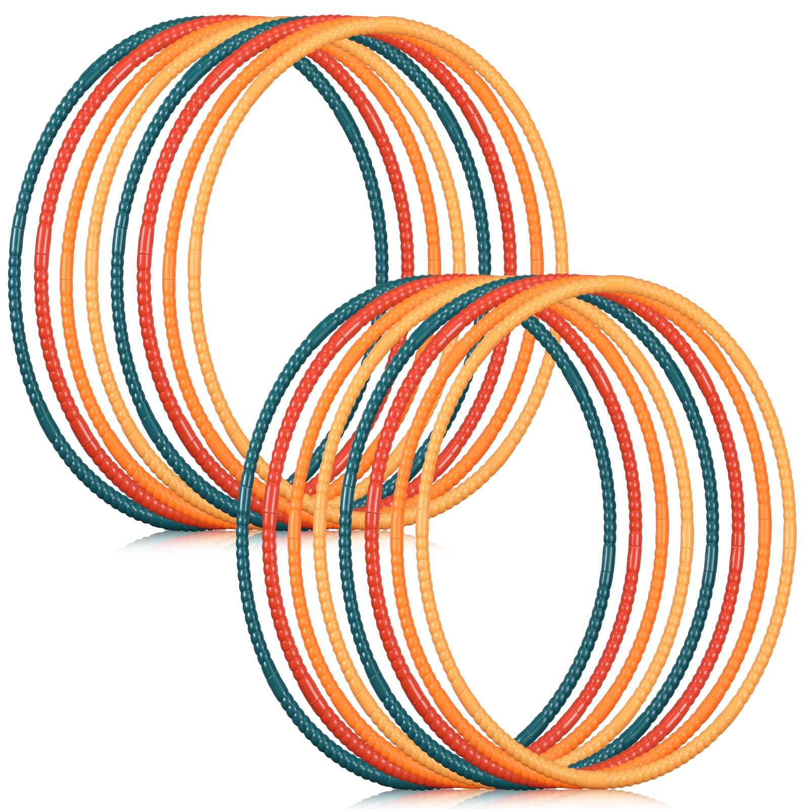 Libima 16 Pcs Toy Color Hoop for Kids, Detachable Adjustable Light Weight Plastic Colored Hoops Toy Circles for Party Games, Dance, Dog Agility