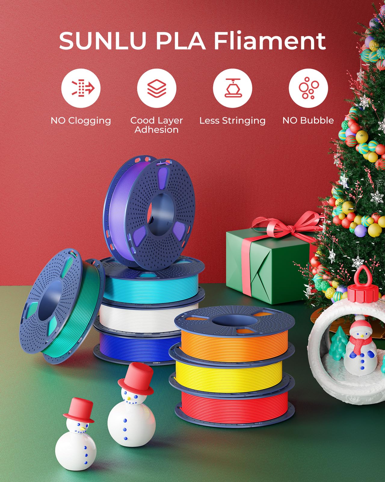 SUNLU PLA Filament Bundle - 8 Colors, 250g Spools -2 SUNLU PLA Filament Bundle - 8 Colors, 250g Spools -2