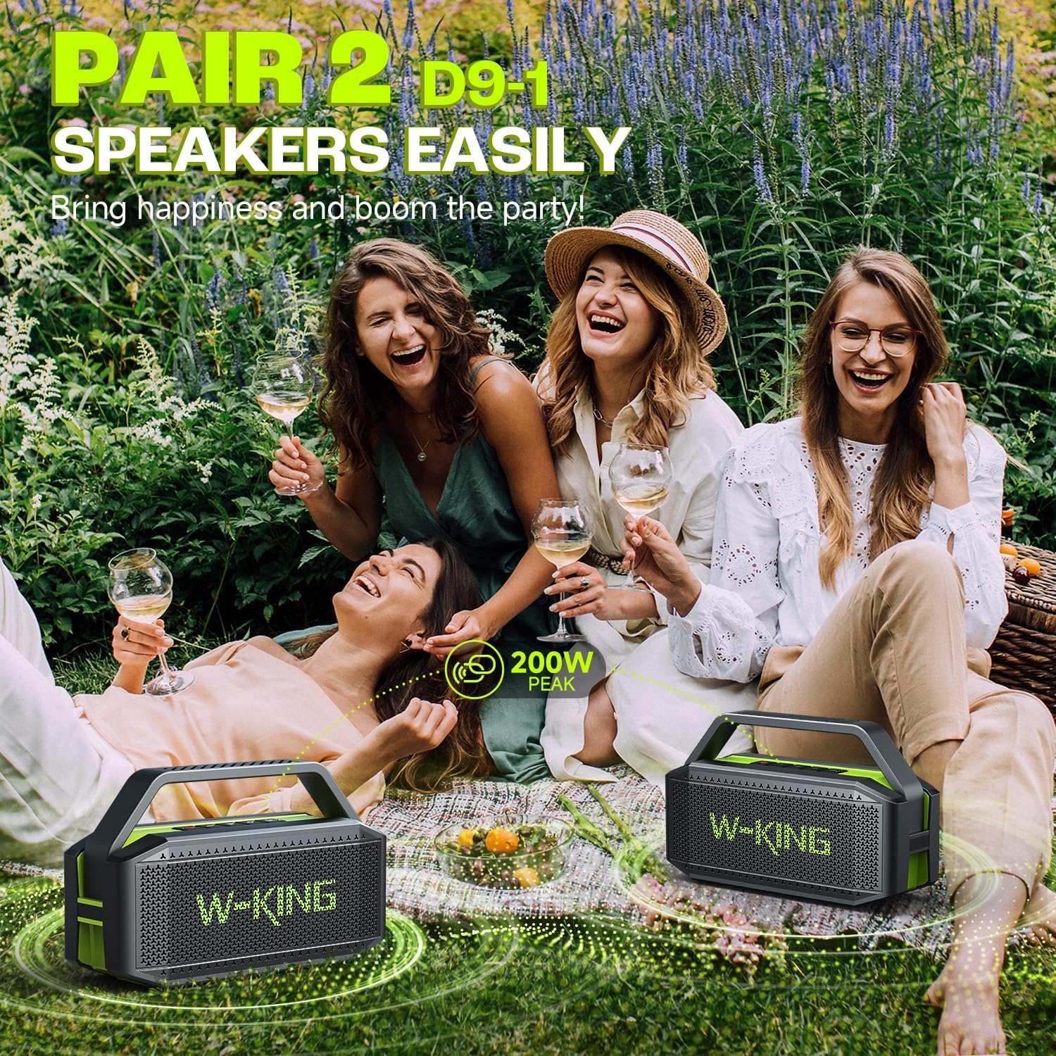 W-KING Portable Bluetooth Speaker Loud 100W Max Waterproof Outdoor Wireless — Amazon image 5