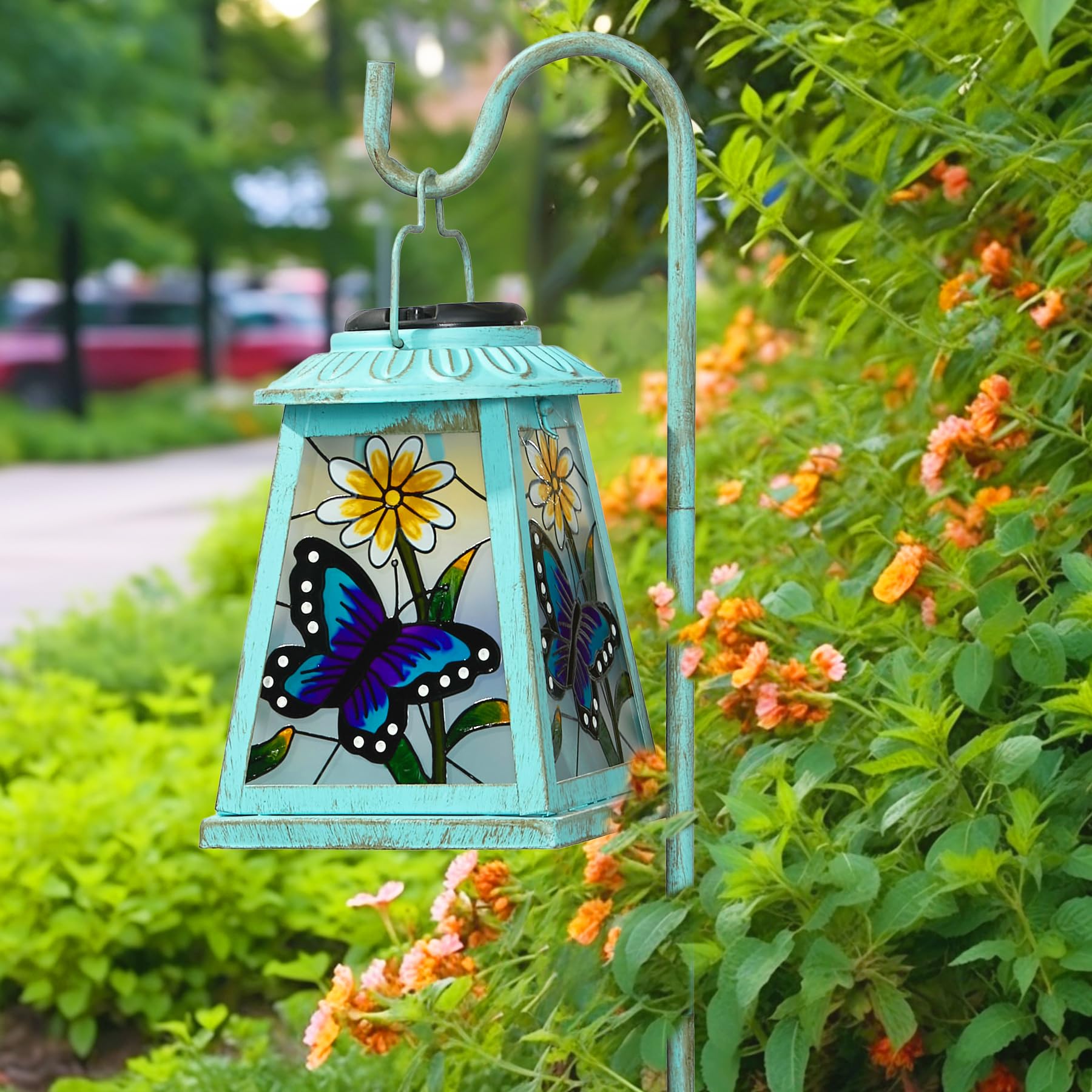 Amazon.com: Butterfly Solar Lantern with Shepherd Hook, Outdoor