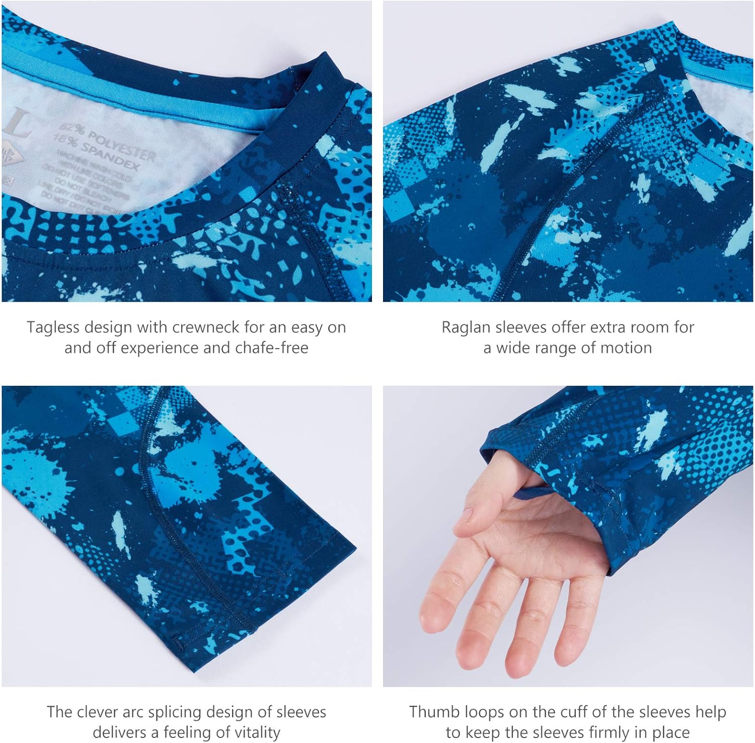 BASSDASH Youth UPF50+ Camo Long Sleeve Fishing Shirt UV Protection Quick Dry Tee - Image 4