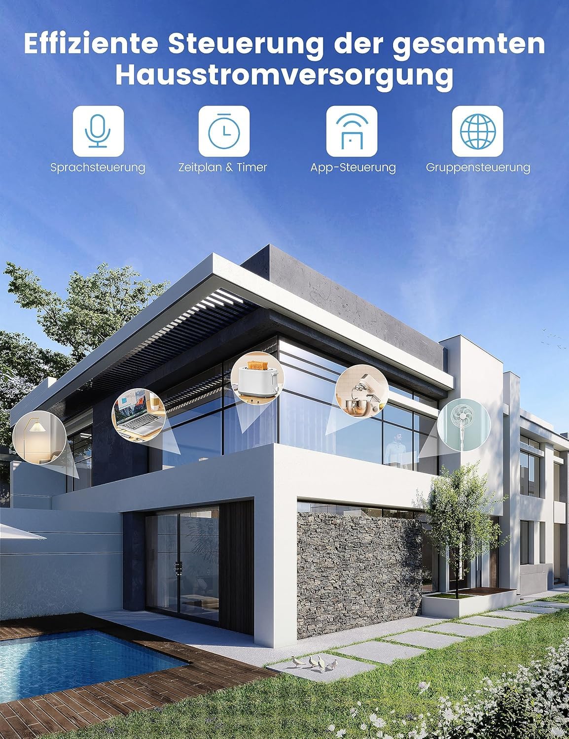 UseeLink Matter Steckdosenleiste,USB C Ladegerät 30W, Smart Mehrfachsteckdose WLAN Schnellladegerät funktioniert mit Alexa, Apple HomeKit und Google, 16A