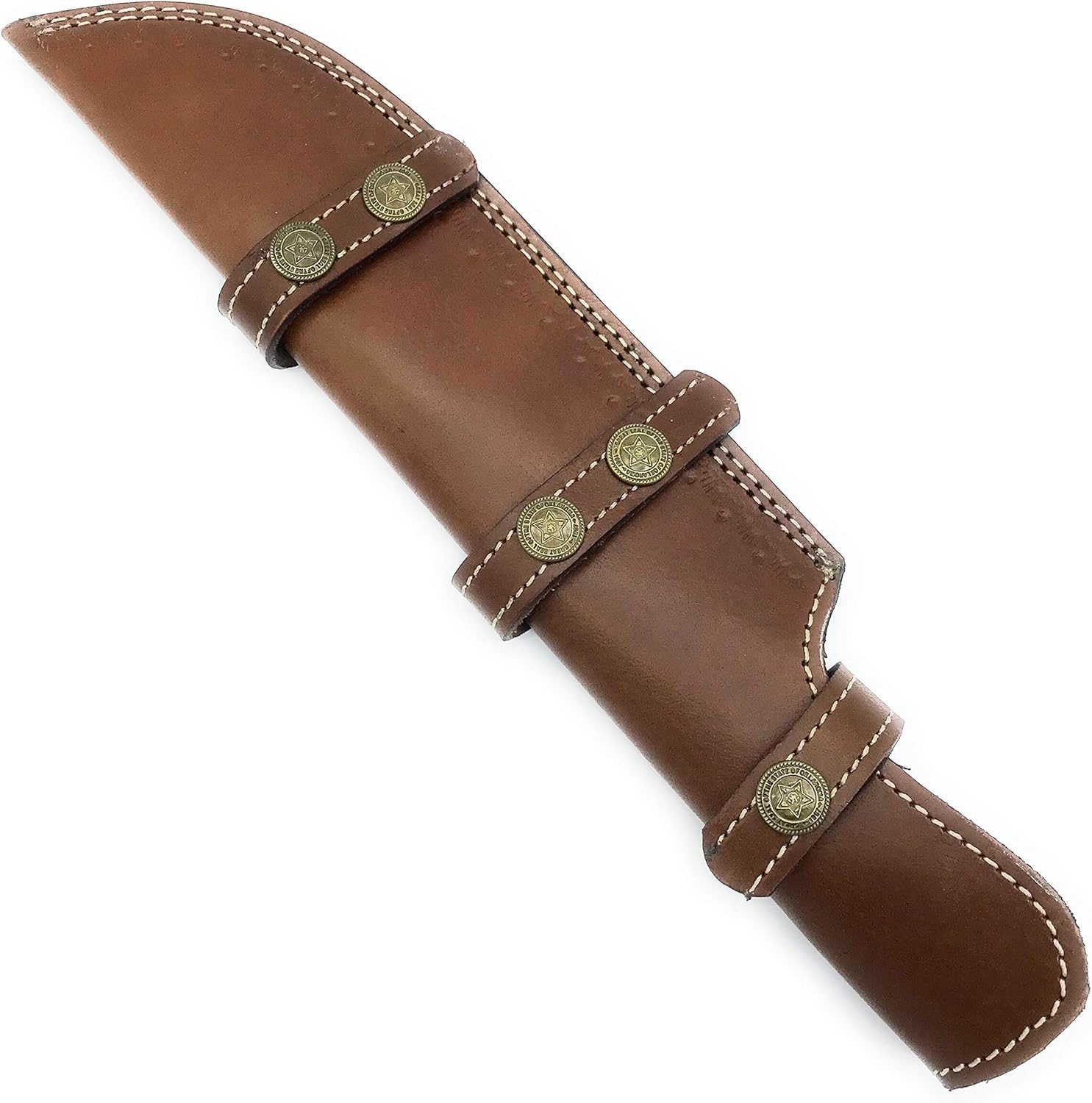 13.25" long custom handmade leather sheath for 8"—8.5" cutting blade knife