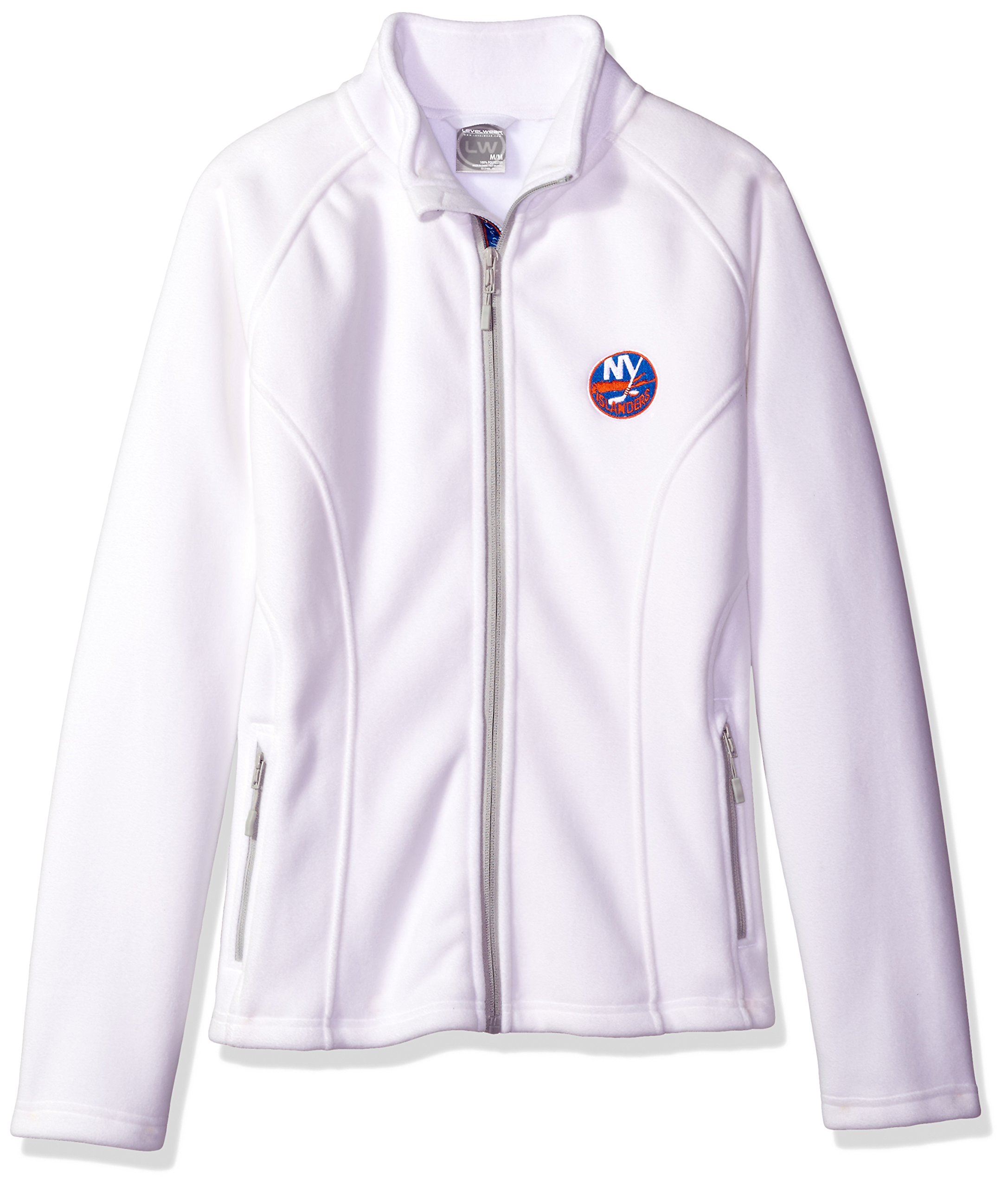 NHL New York Islanders Women's Luxury Team Script Full Zip, Large, White