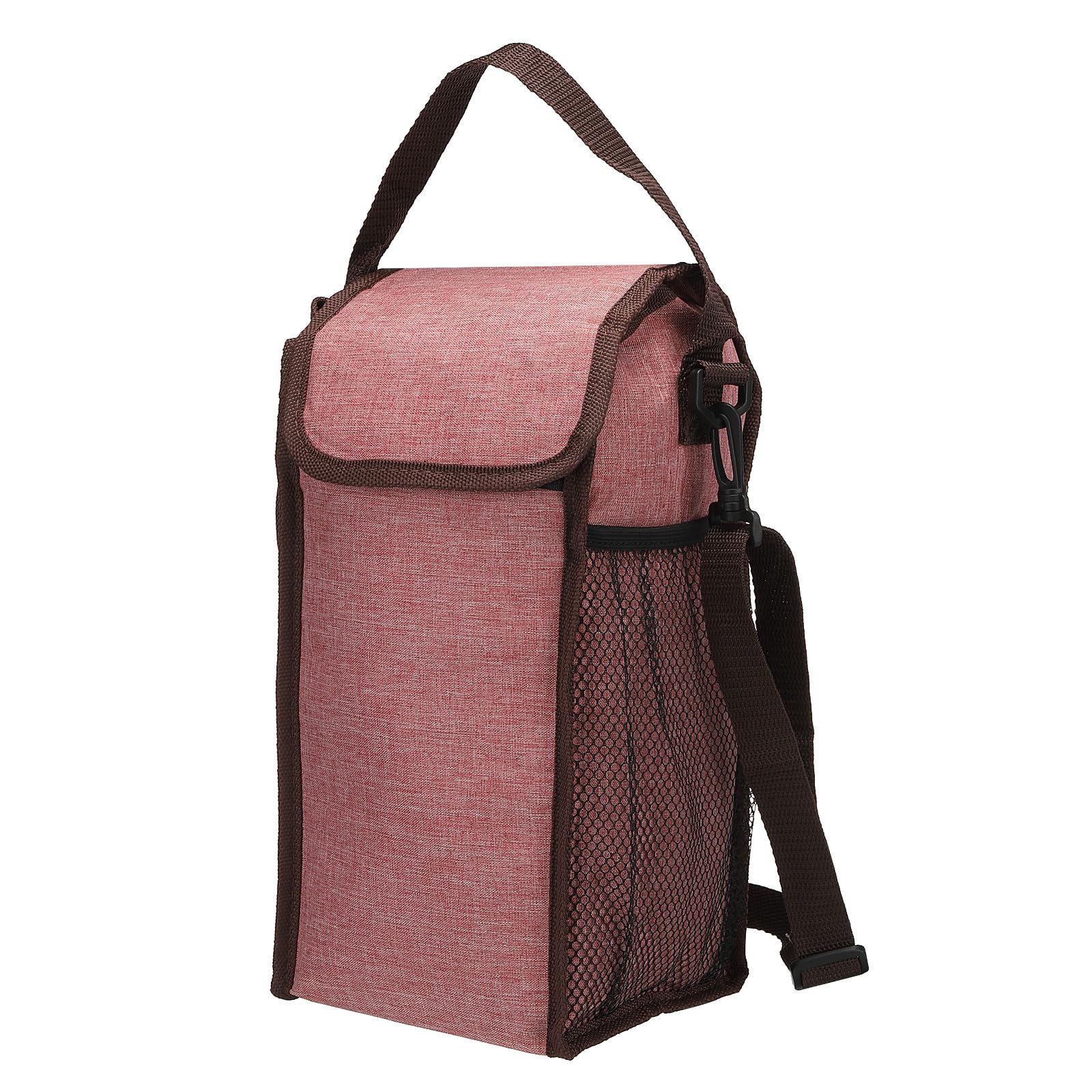 Sacs à déjeuner isothermes 15,2 x 15,2 x 30,5 cm, Sacs à bento cuboïdes réutilisables, fourre-Tout Thermique, Sacs Alimentaires Portables pour Hommes et Femmes, Rouge