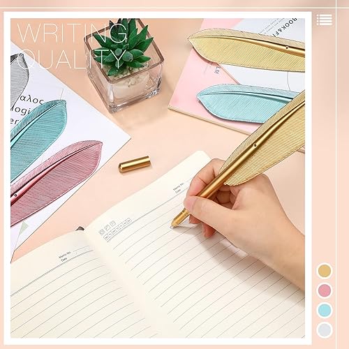 Miniatura 6 de Frienda 32 bolígrafos de plumas novedosas, bolígrafos de tinta negra, bolígrafos artificiales de plumas pastel, bolígrafos de gel vintage para