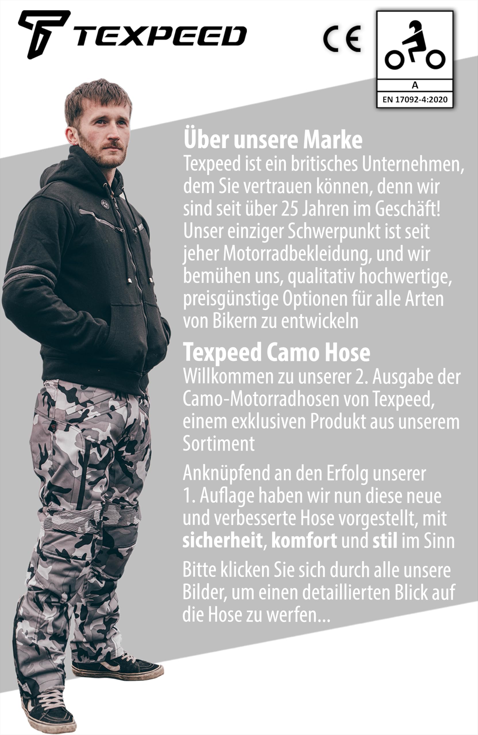 L&j Motorradhose Mit Protektoren Herren Textil Motorrad Jacke Roller Chopper (S