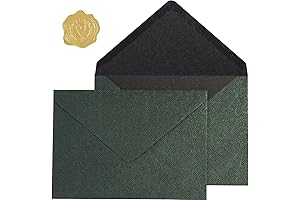 50 Pack A7 5x7 Envelopes, Vines Flower Texture Envelopes w/ Gold Stickers for Wedding Invitations