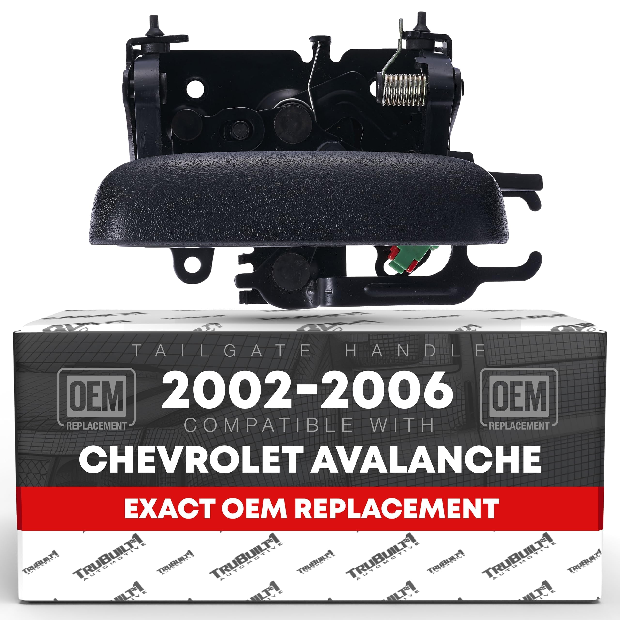 T1A Tailgate Handle Assembly - Compatible with 2002-2006 Chevrolet Avalanche 1500, 02-06 Avalanche 2500; 02-06 Cadillac Escalade EXT - Liftgate Latch Handle - Textured Black - OEM 15086873, 19209650