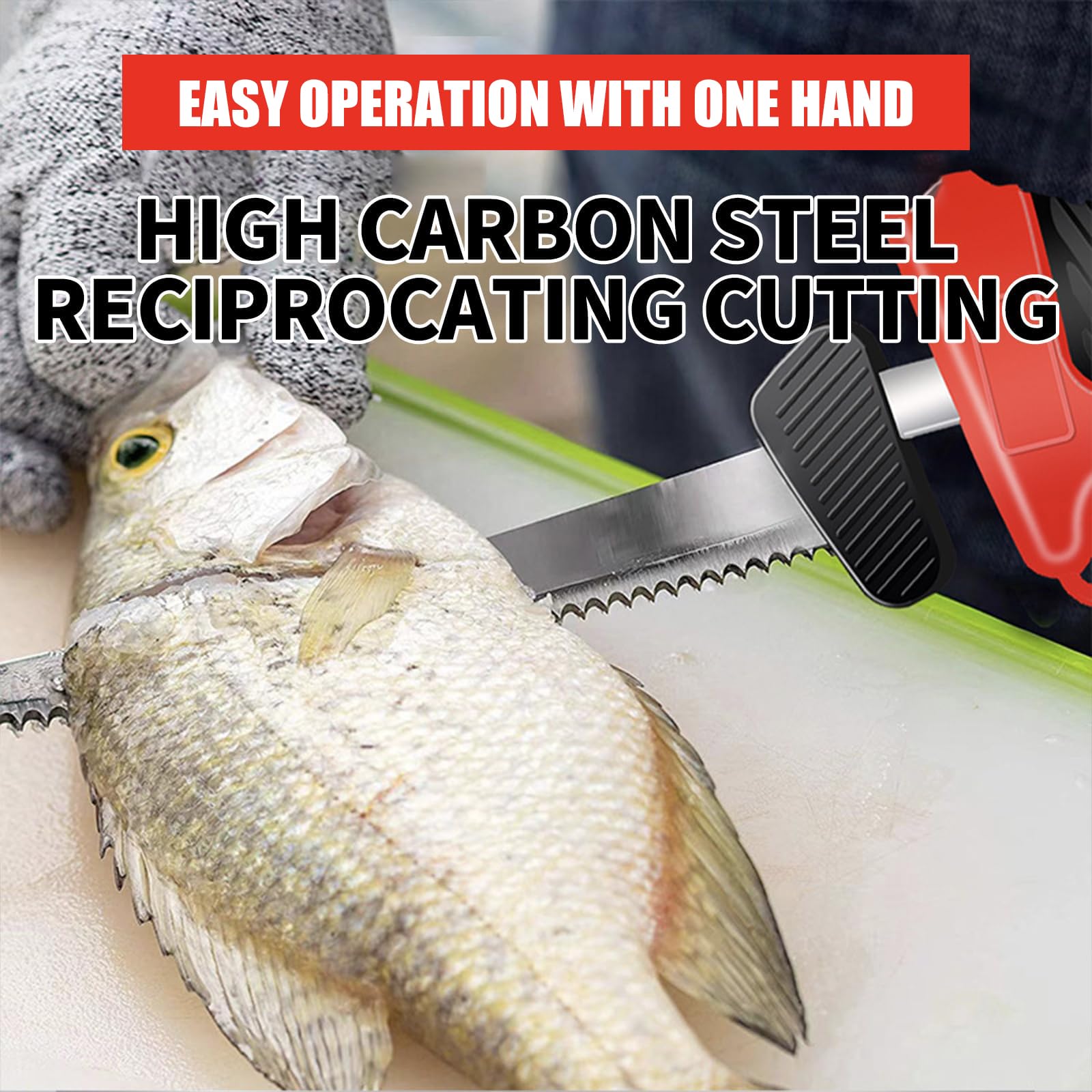 Cuchillo de Filete de Pescado eléctrico inalámbrico, Cuchillo de Filete eléctrico inalámbrico para Pescado/Pesca al Aire Libre, con 4 Cuchillas alternativas antiadherentes recubiertas de Acero