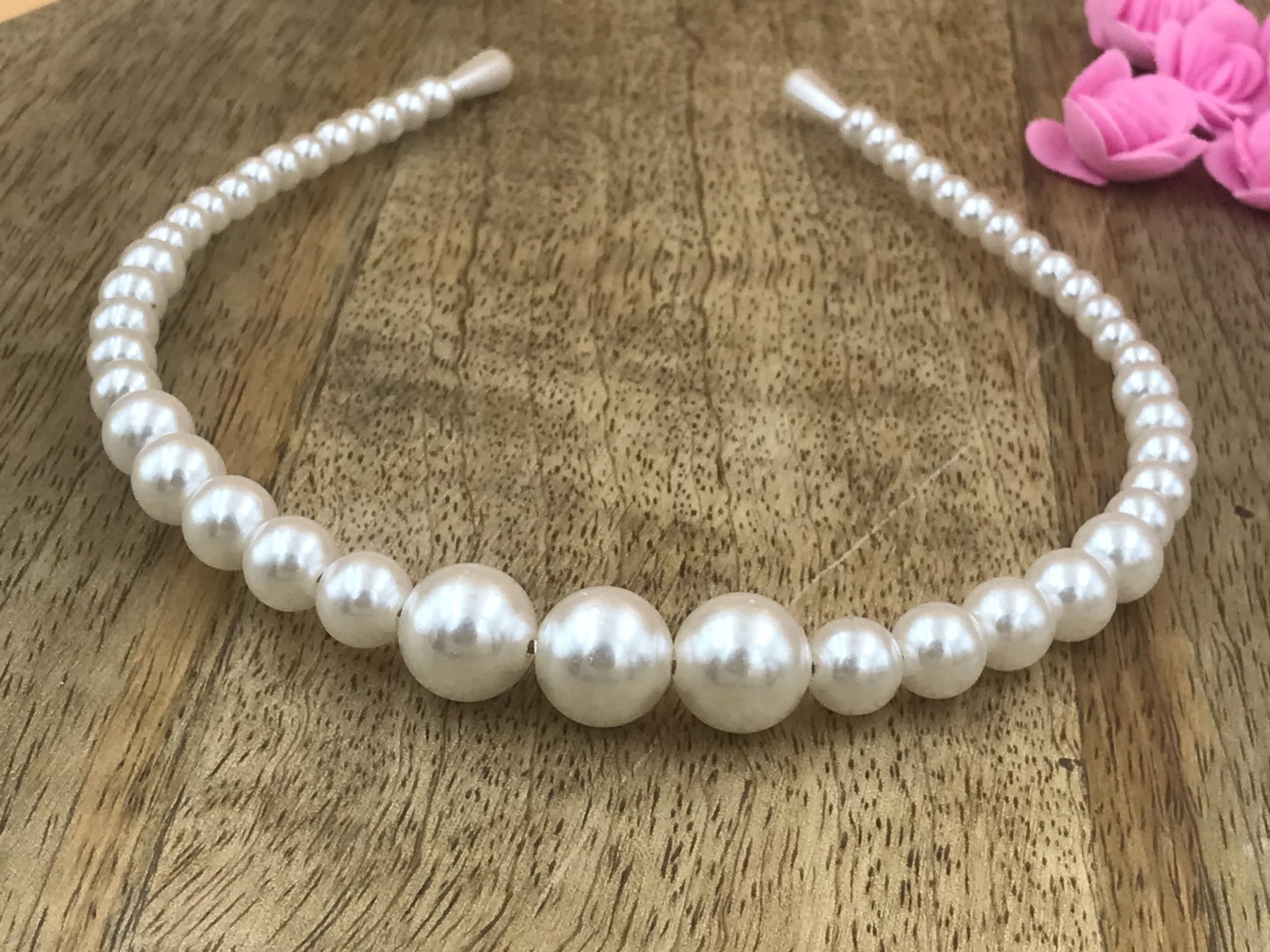 ™ White Pearl Beads Decoration Hair Band for Kids, Girls and Women/Beautiful White Pearl Headband for Women (1 Pcs)-image-14