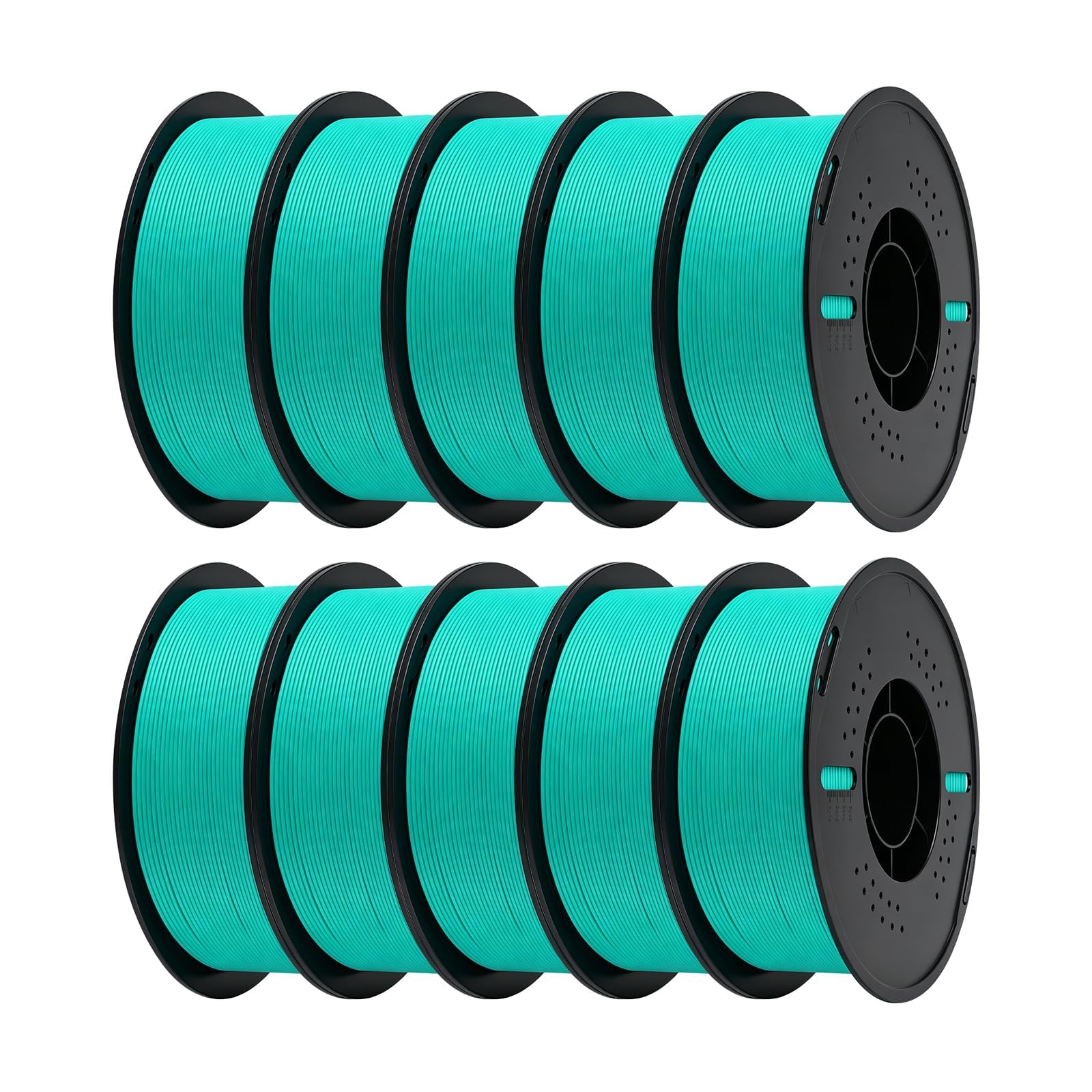 KINGROON PLA 3D Printer Filament 1.75mm, Turquoise Green, 10kg (10 x 1kg)