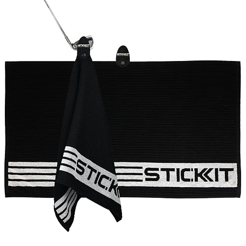 STICKIT Magnetisches Golf-Handtuch, Premium-Mikrofaser, 88,9 x 50,8 cm, mit tiefen