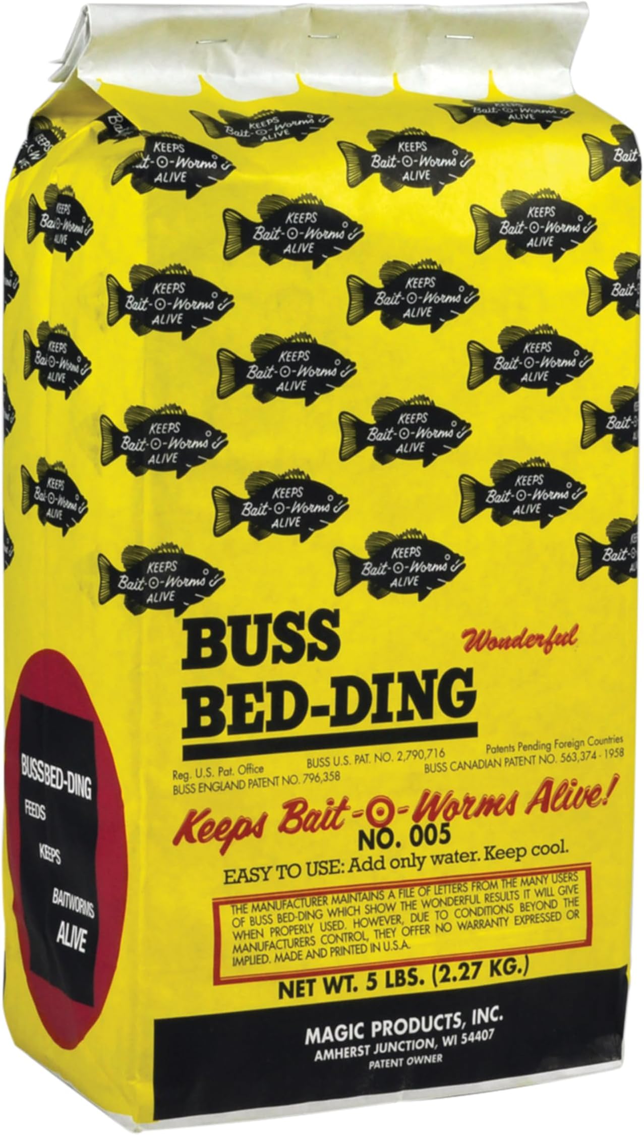 Magic Products Buss Worm Bedding, 5-Pound,black