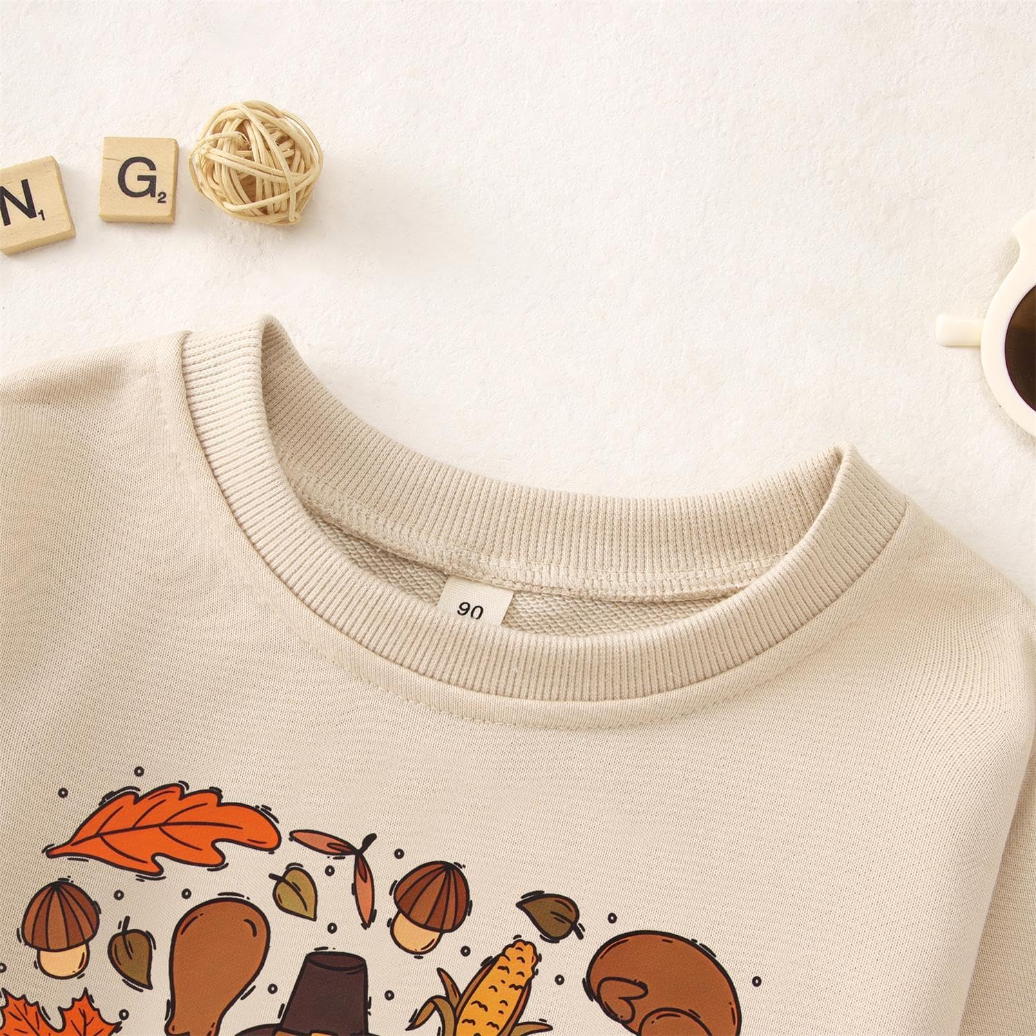 SOFEON Toddler Baby Boy Girl Thanksgiving Sweatshirt Cute Turkey Pumpkin Graphic Crewneck Pullover Tops Fall Thankful Clothes - Image 7