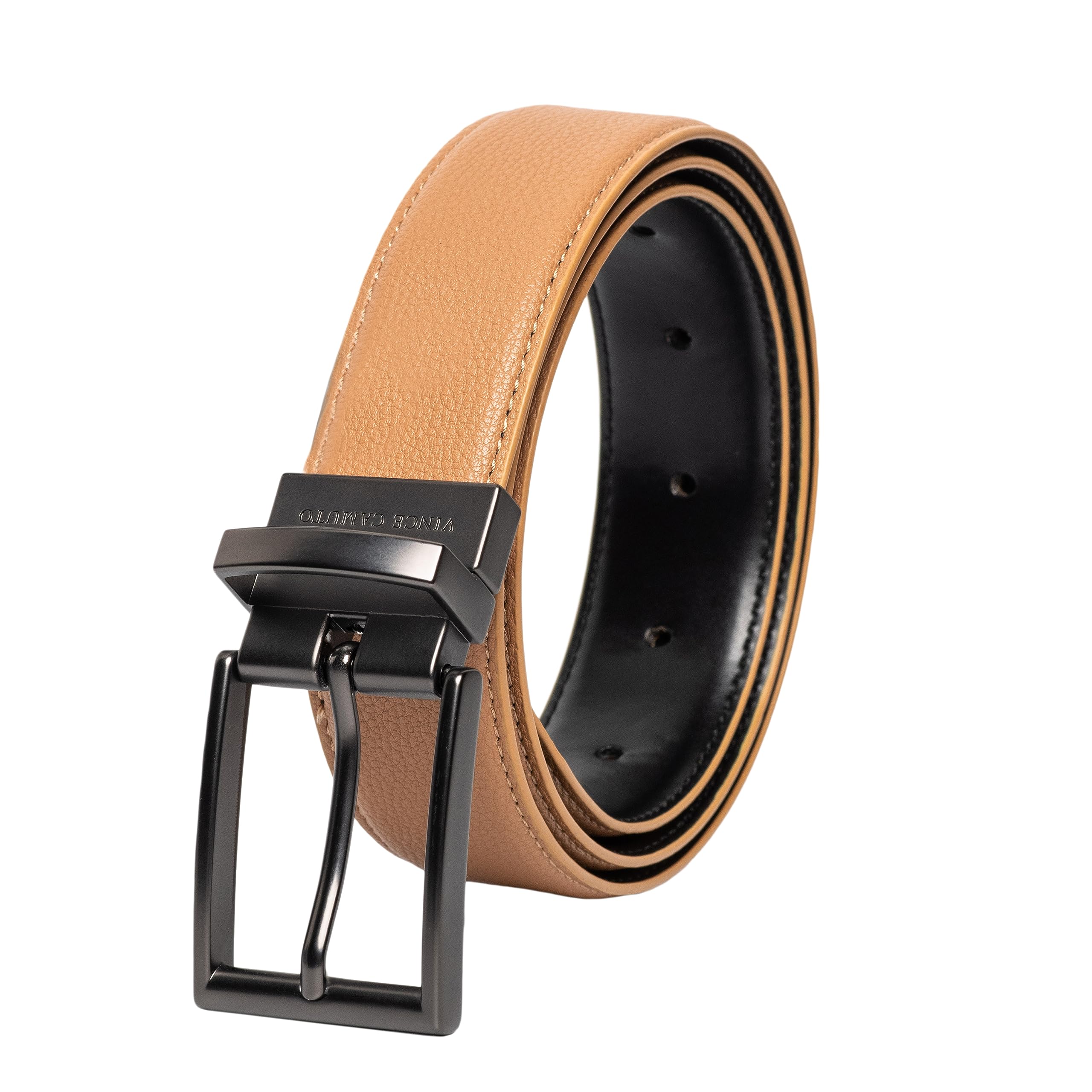 Vince CamutoBelts Men | 35mm Reversible with a Gun Metal Belt Buckle | 100% Genuine Leather Belt Tailored for Men