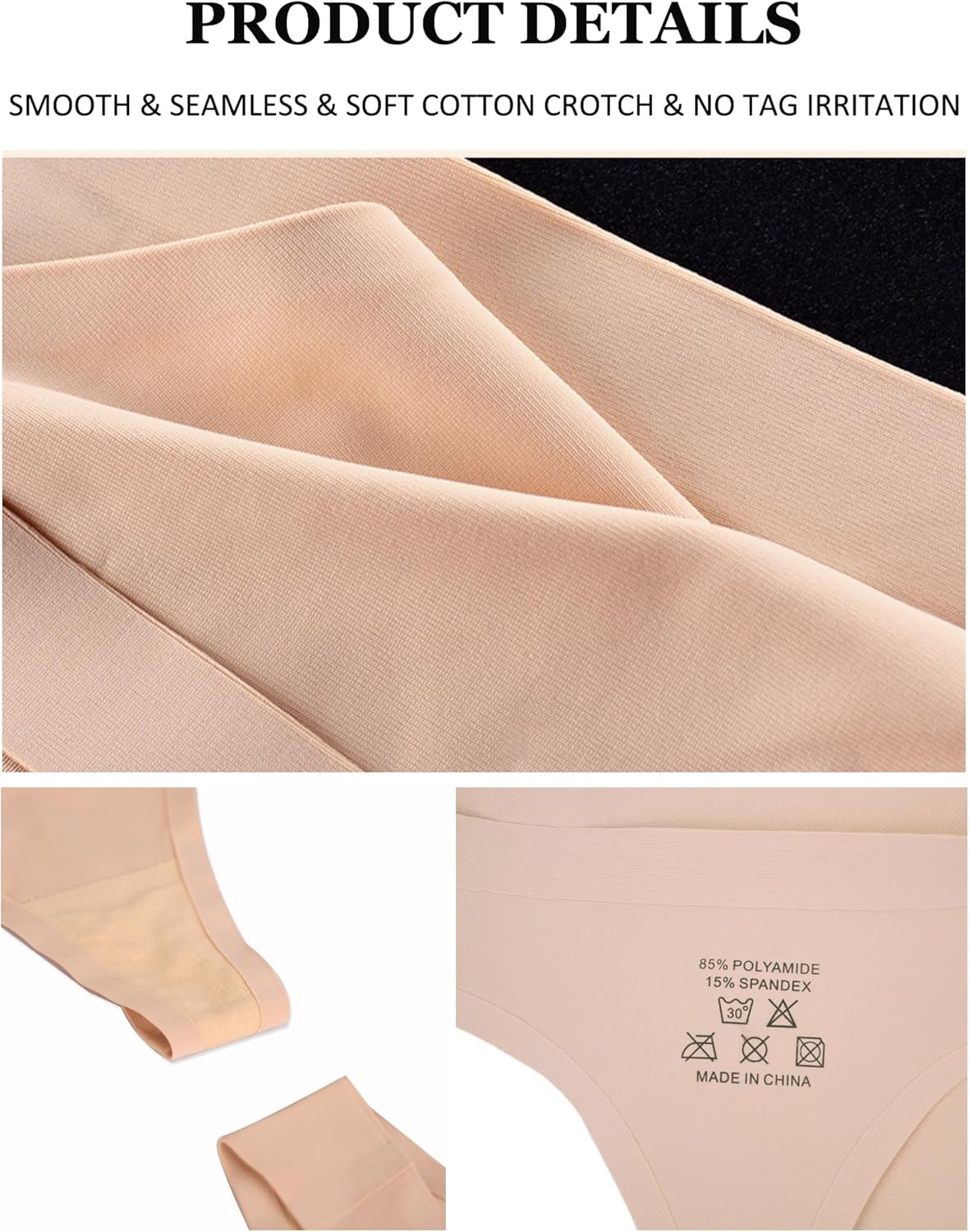 Bolivelan Womens Mid-Rise Seamless Thongs Comfy Underwear G-Strings Panties - Image 4