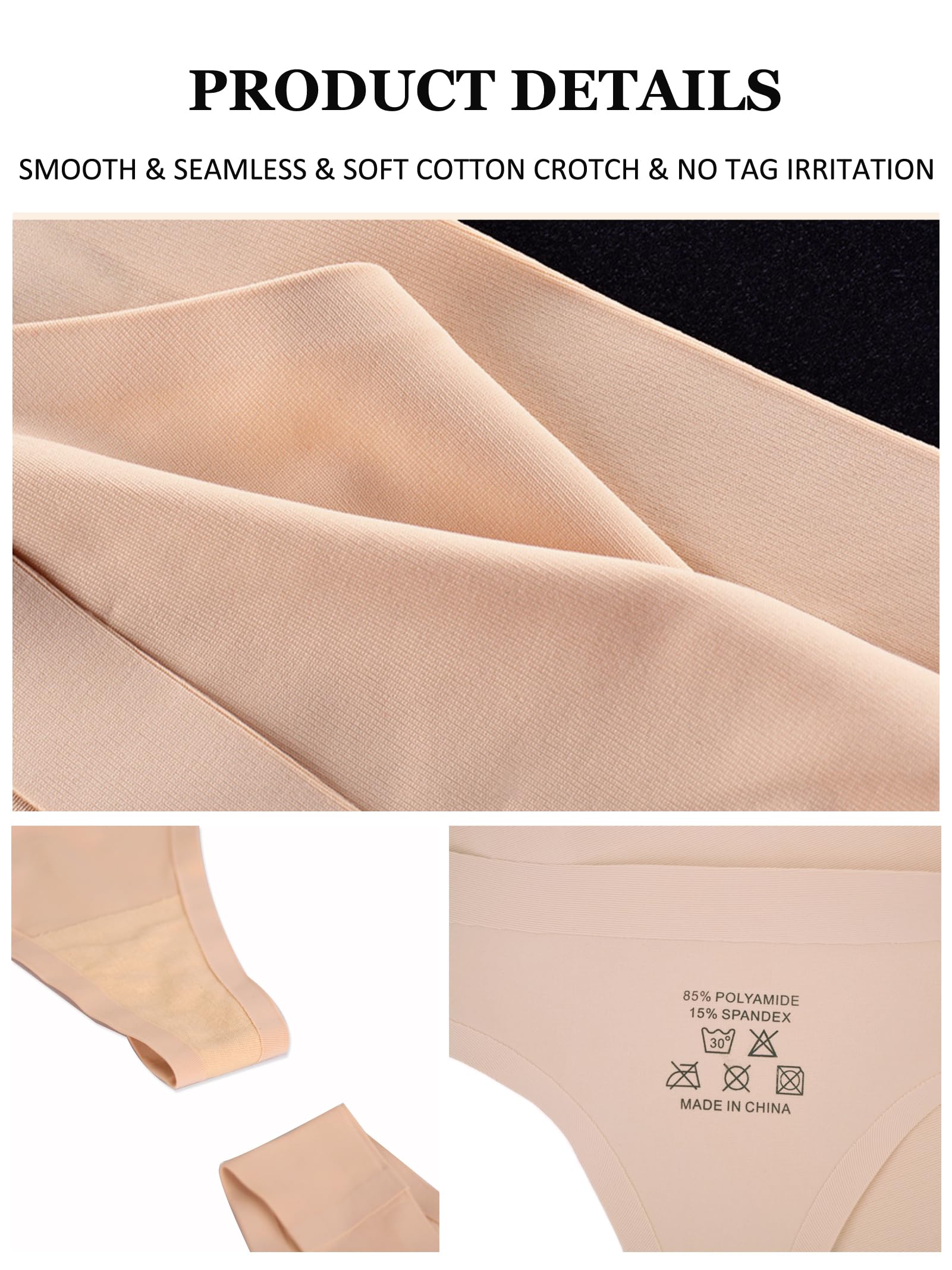 Bolivelan Tangas de tiro medio sin costuras para mujer, ropa interior cómoda, tanga