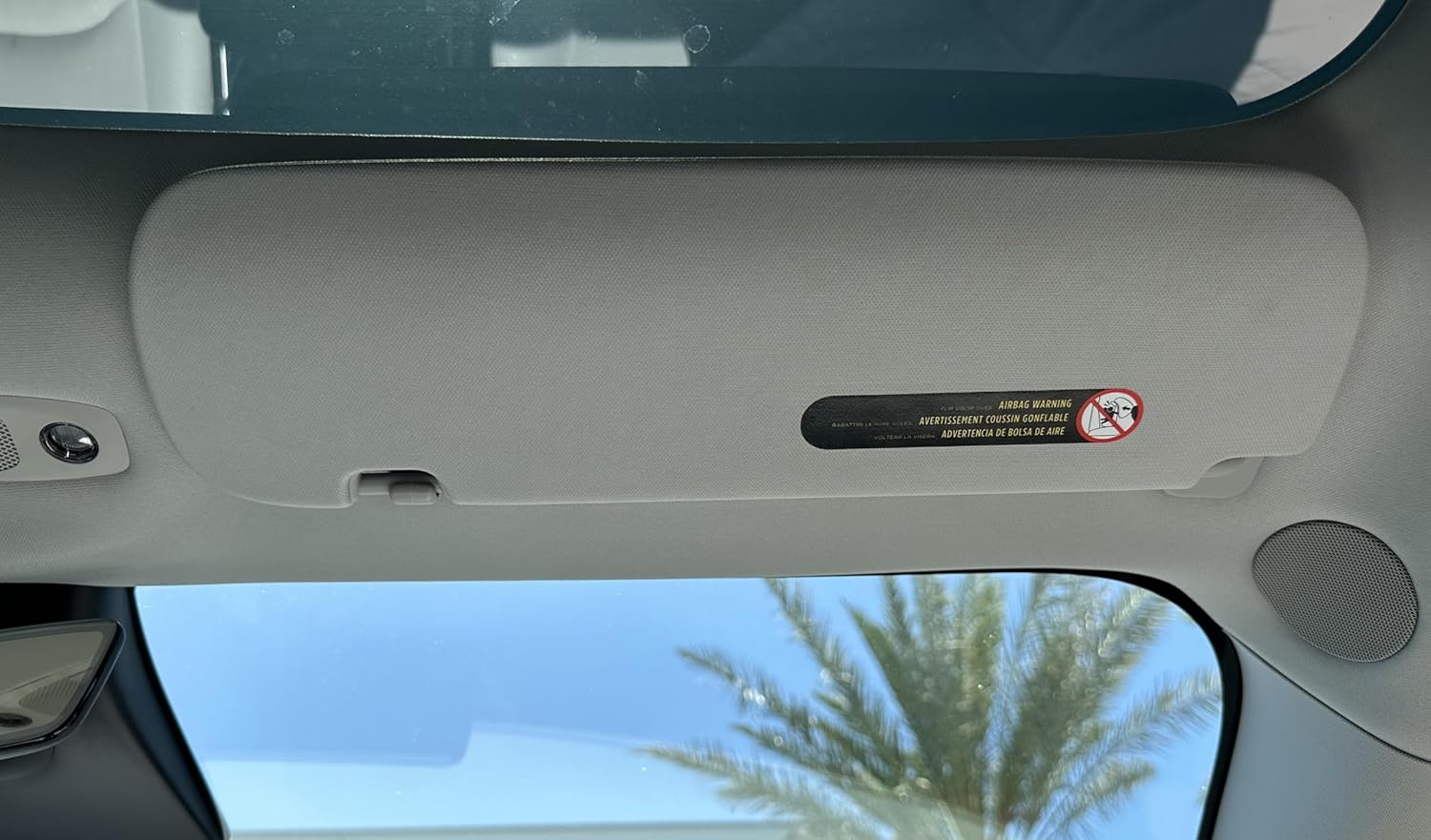 Tesla Model 3 & Y Sunvisor Warning Label Covers - Peel & Stick Sun Visor Cover Up for 2017-2023 Model 3 and 2020-2023 Tesla Model Y (Gray)