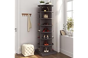 Spinning Shoe Rack: Free Standing, 360° Revolving, 7-Tier, Holds 28 Shoes