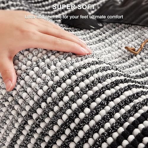 Miniatura 252 de BSICPRO Juego de alfombras y tapetes de baño, 2 piezas de felpilla gruesa y absorbente, antideslizantes, suaves y peludas para baño, lavables a