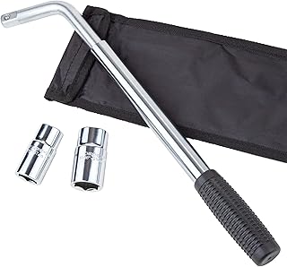 Cartman Telescoping Lug Wrench, Wheel Wrench with Standard CR-V Sockets 17/19, 21/22mm