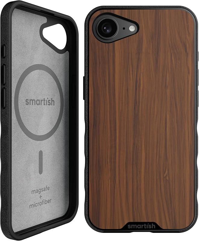 iPhone 17e/16e MagSafe Case, Gripmunk, Slim Grip Case, Woodgrain | Thin, Grippy & Protective, Magnetic with Microfiber-Lined Interior, Drop-Tested from 6 Feet, Raised Edges for Screen & Camera