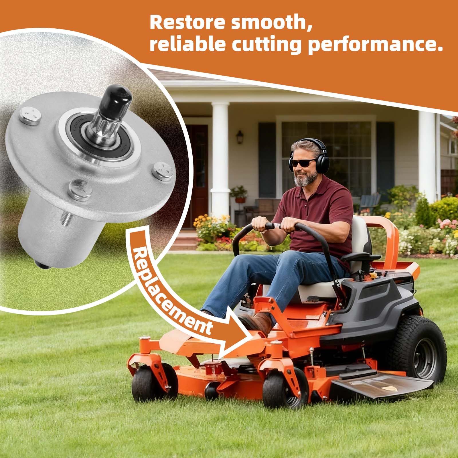 30138800 - Eje de cubierta para cortacésped, compatible con cortacésped Ariens Ikon 42/48/52/60 y Gravely ZT XL 42/48/52/60, ZTX 42/48/52 Zero Turn Lawn Mowers, sustituye a 810-CSP2416N