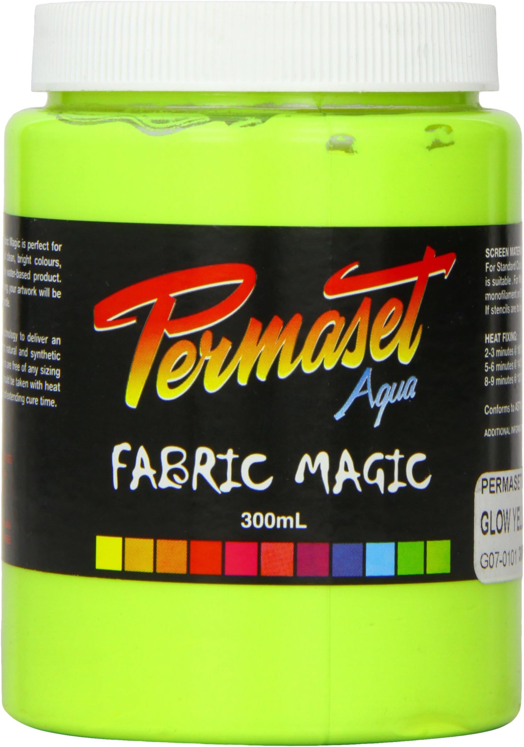 Permaset Aqua Standard 300ml Yellow - Screen Printing Ink for Fabric - Ideal Screen Printing Kit for Home Office, Starter Kit, Fabric Paint, Screen Printer and Other Fabric Ink