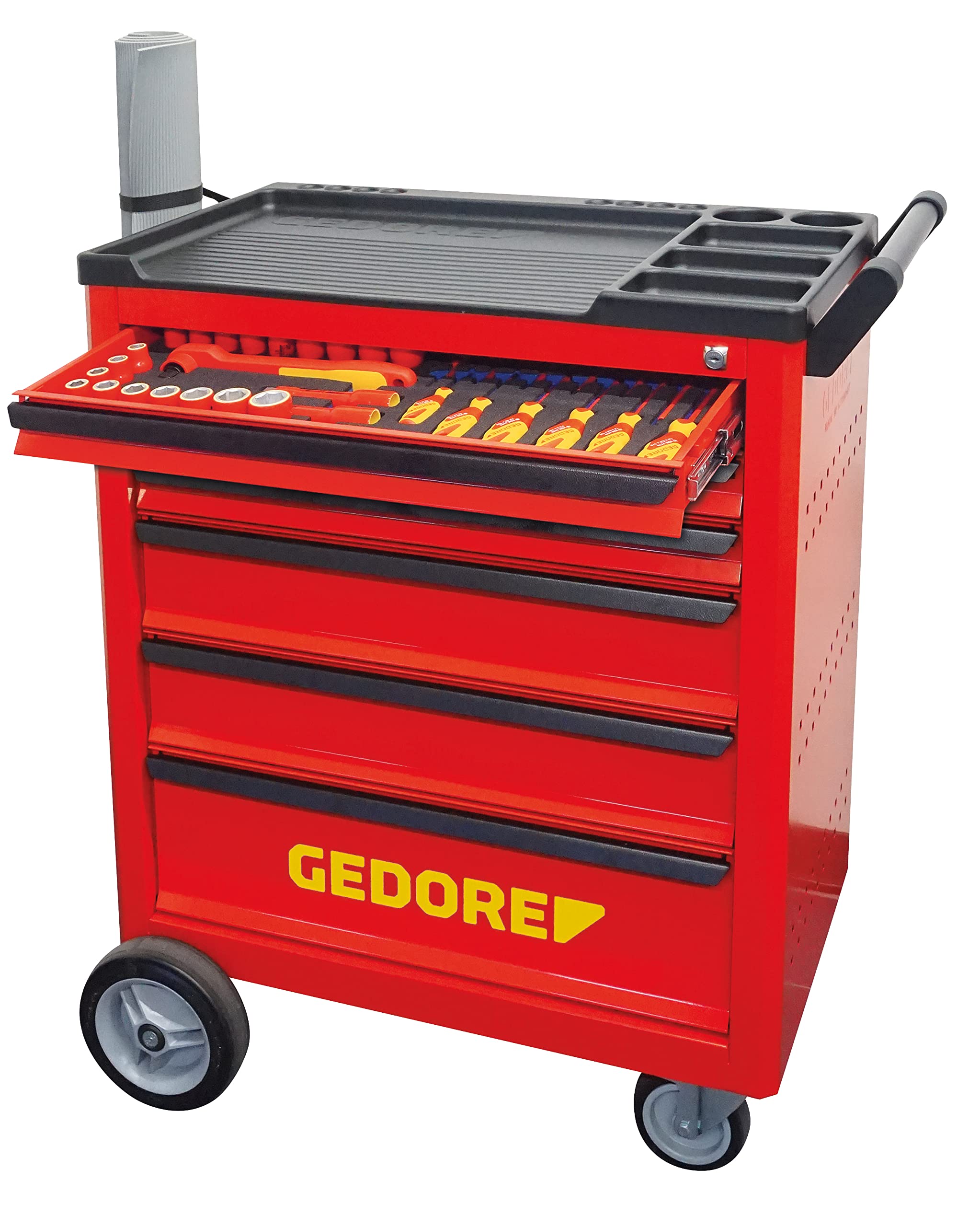 GEDOREAutomotive KL-4600-200 Tool Trolley with High-Voltage Assortment, 103 Pieces, Universal, 6 Drawers, Special Tools
