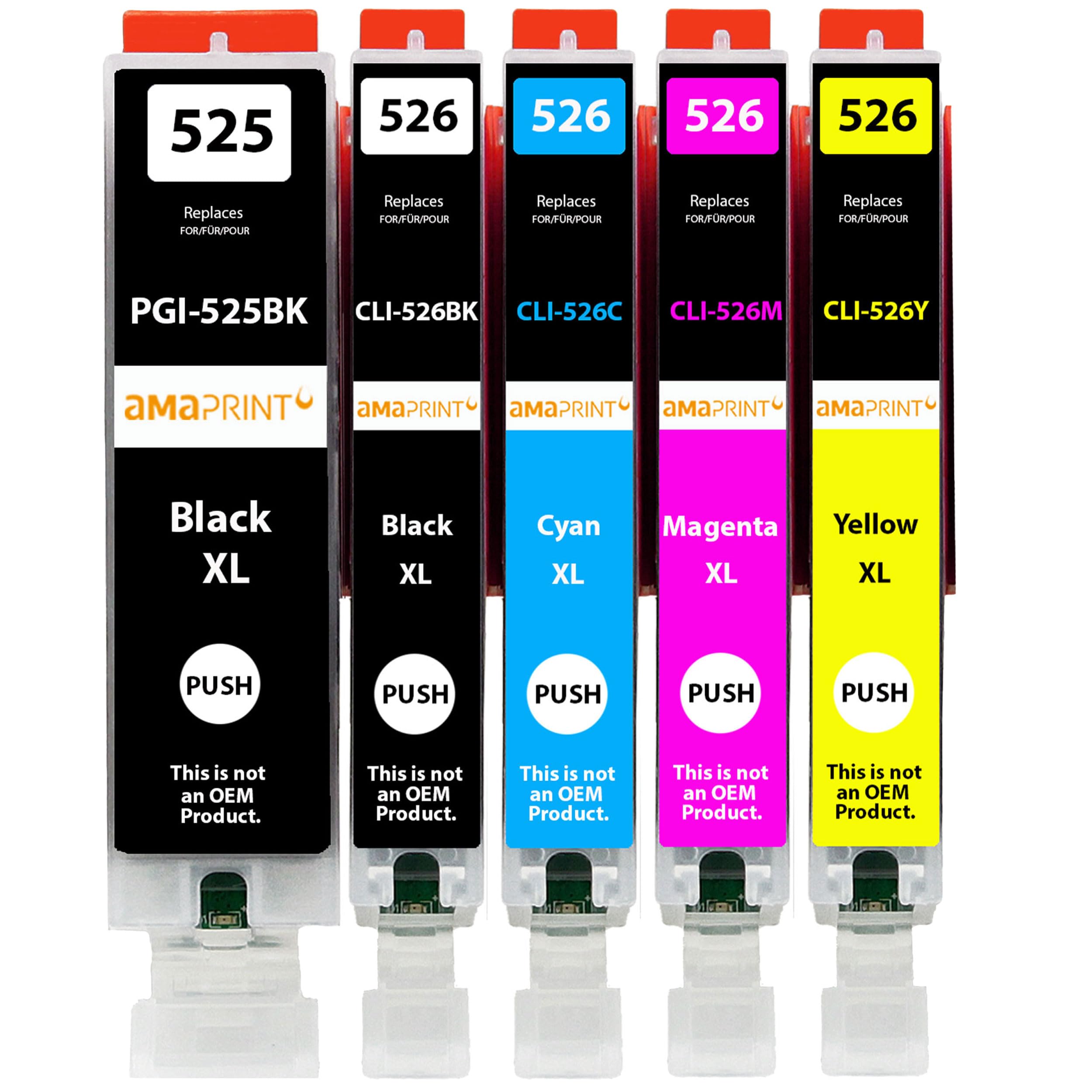 5x NoN-OE INK PGI525 CLI526 PIXA For Canon IP4950 Mg5150 Ip4850 Mx885 Printer - Foto 6