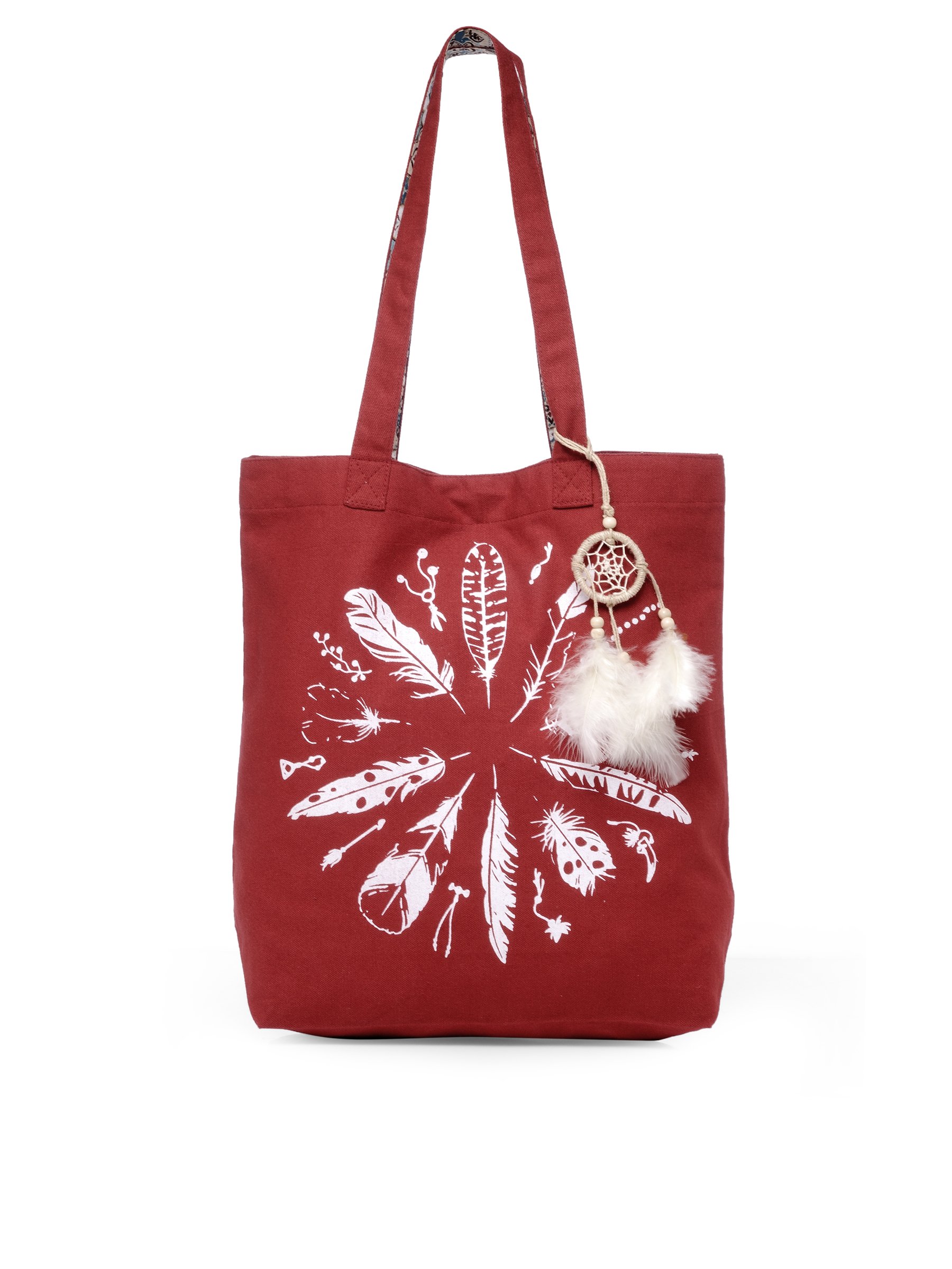 The House of tara Cotton Canvas Tote Bag | Magnetic Closure & a Safety Pocket | Stylish Shoulder Bag for College & Daily Use | Digital Printed Design | With Tassel | For Women & Girls (Crimson Red 1) (B0762HRZ5J) Amazon Price History, Amazon Price Tracker