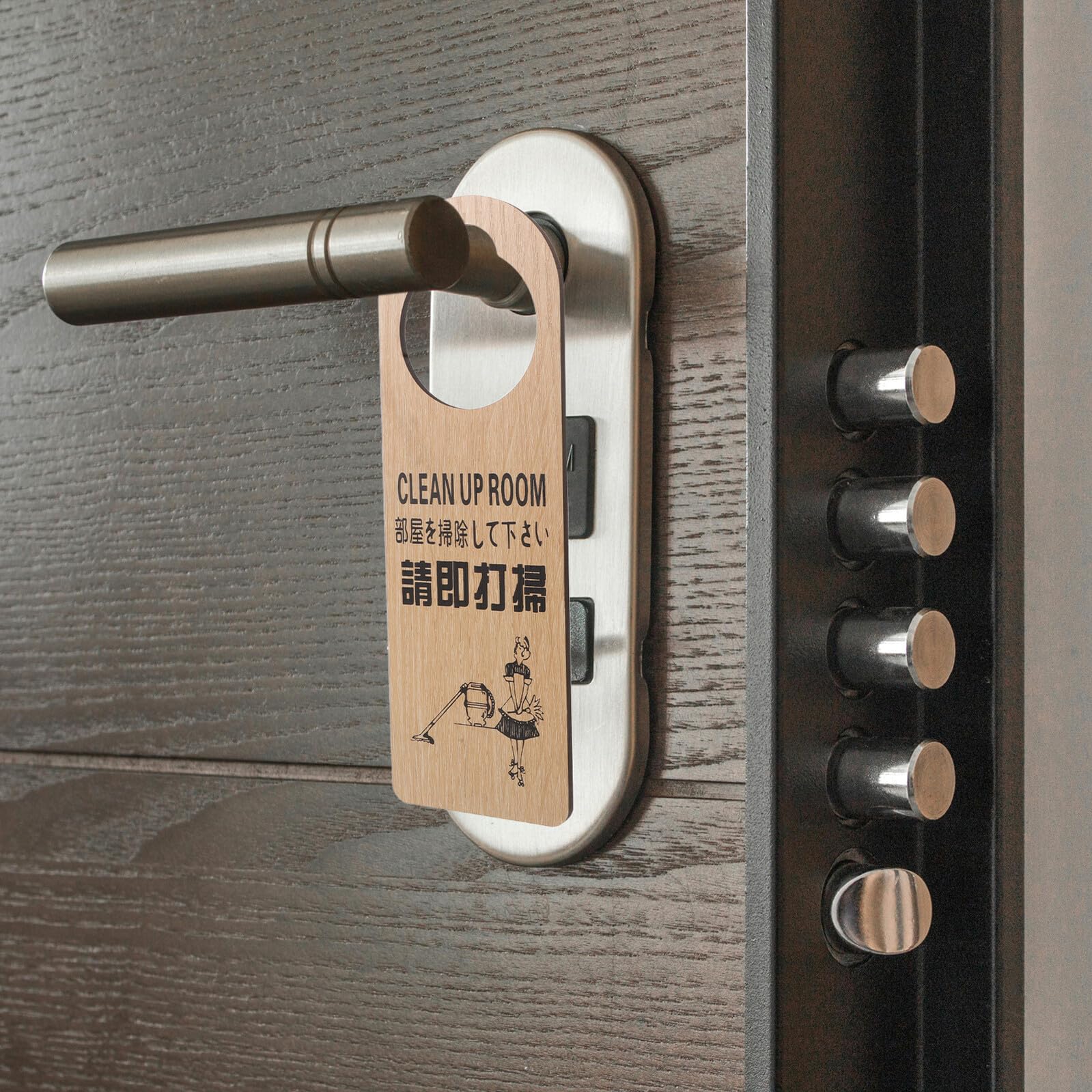 PRETYZOOM 20 Piezas Carteles de Madera para Puerta Reversibles de Estado de Habitación Doble Cara para Hotel Oficina Señal Colgante para Solicitud de Limpieza o No Molestar