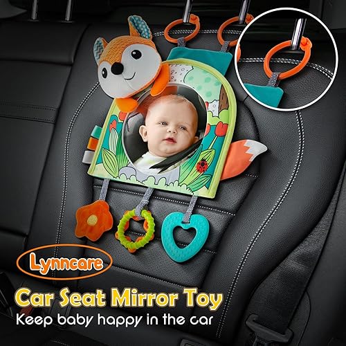 Miniatura 2 de Juguete para asiento de automóvil, espejo de coche para bebé, juguete para orientación trasera, centro de actividades de viaje para bebés con