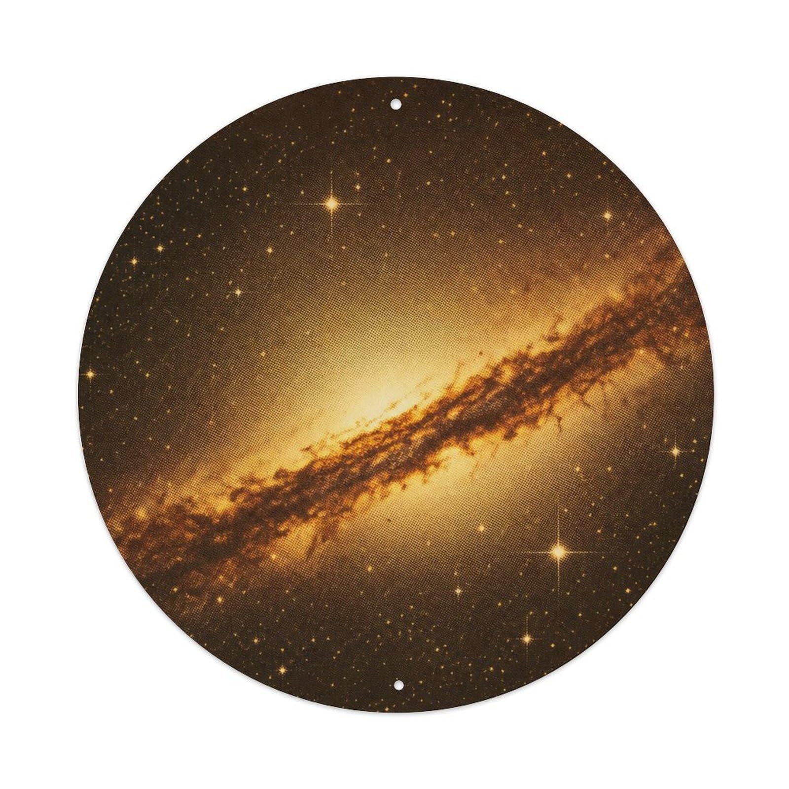 Okngb Style Scientific Centaurus A Galaxy Astronomy Chart Stellar Metal Tin Sign Plaque Wall Decor For Cafe, Man Cave, Club Bar, Office, Home Garden Round Metal Poster 8X8inch