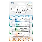 BoomBoom Nasal Stick | Vapor Flow Technology | Cool Refreshing Sensation | Natural Mood Boost | Simple Ingredients | Essential Oils  Menthol Inhaler (Mint, Wintermint, Tropical, Spearmint)