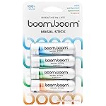 BoomBoom Nasal Stick | Vapor Flow Technology | Cool Refreshing Sensation | Natural Mood Boost | Simple Ingredients | Essential Oils + Menthol Inhaler (Mint, Wintermint, Tropical, Spearmint)