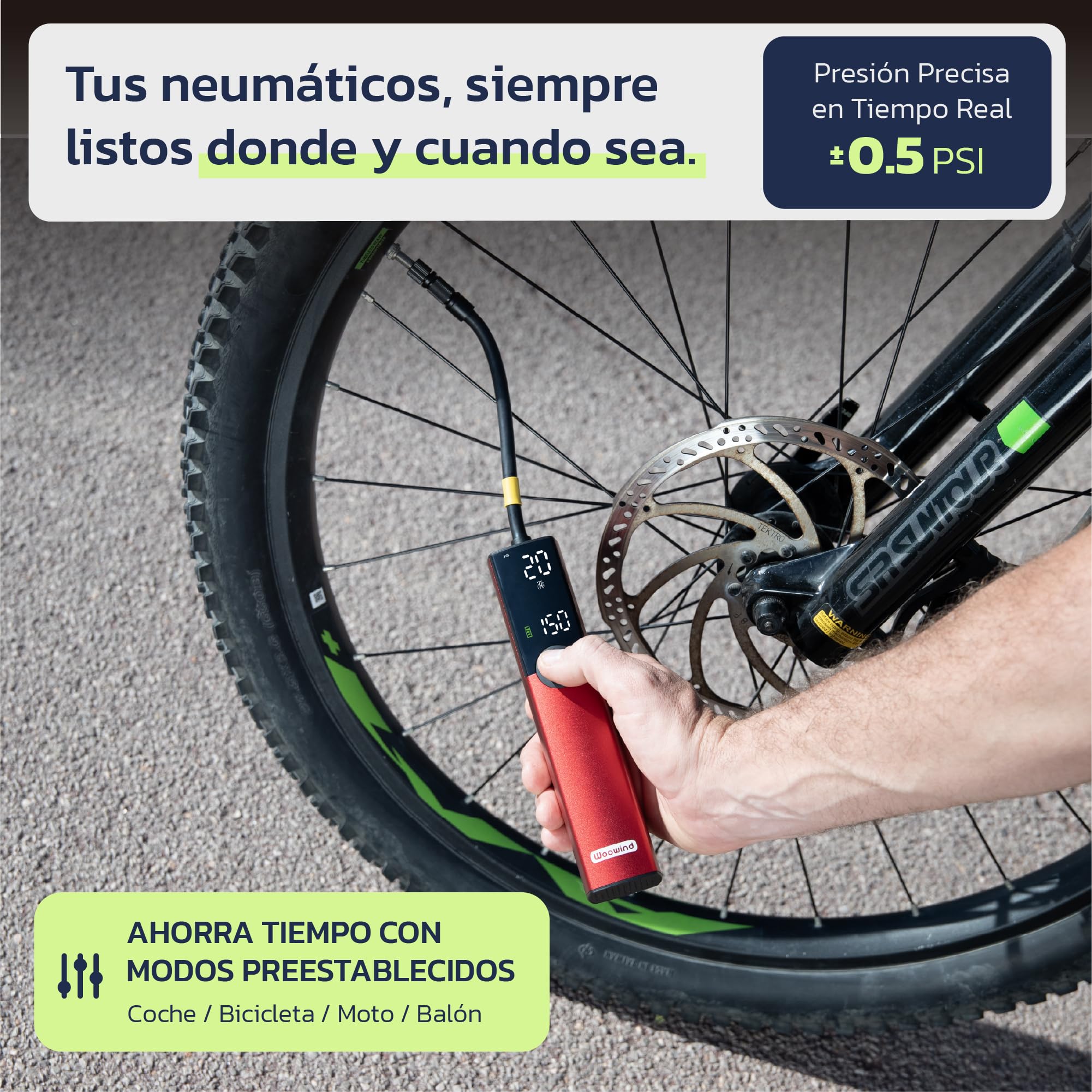 Hinchador Electrico YOUNGDO Compror Aire Portatil, 150PSI Inflador