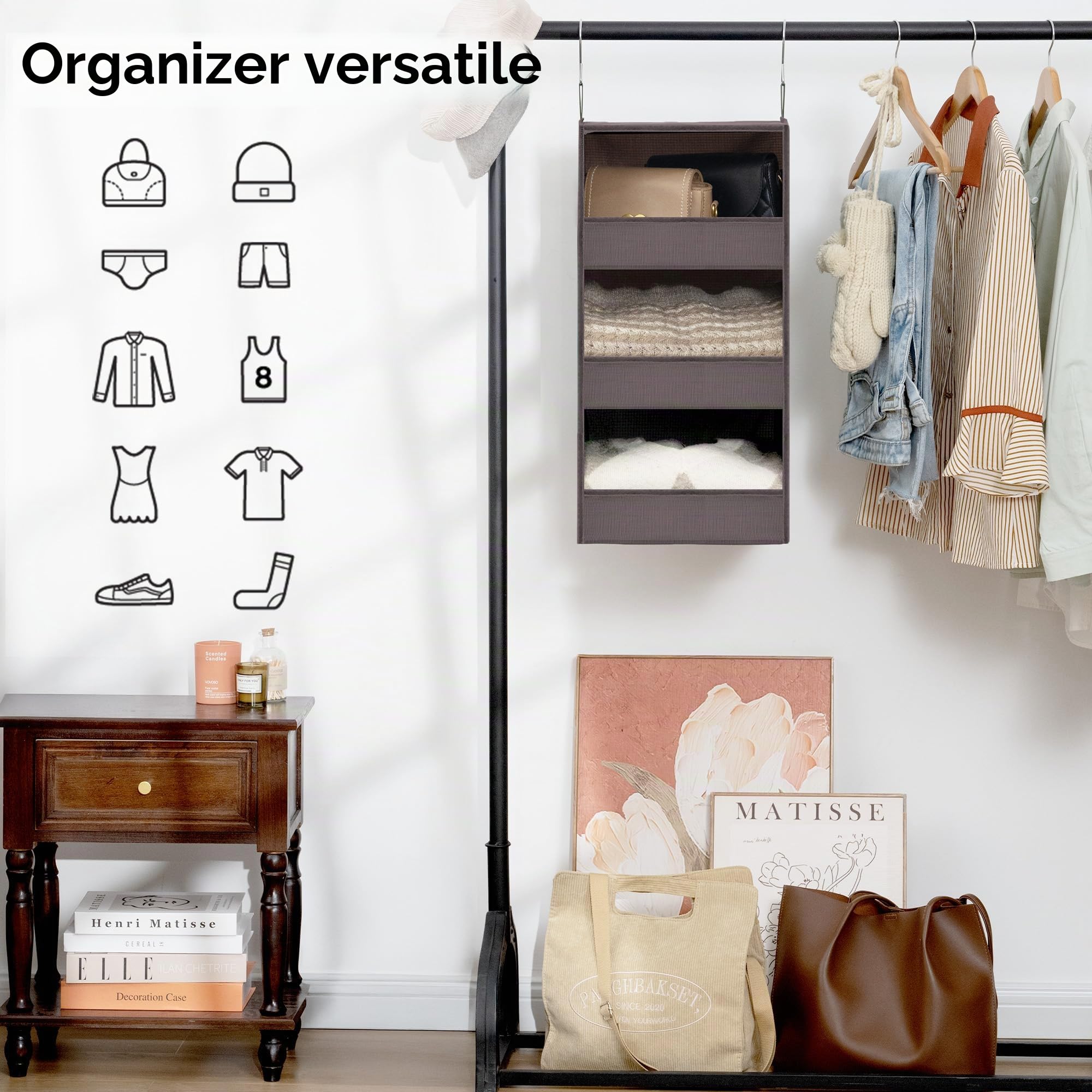 GRANNY SAYS Set di Scatole Portaoggetti con Coperchio e Organizer Armadio da Appendere