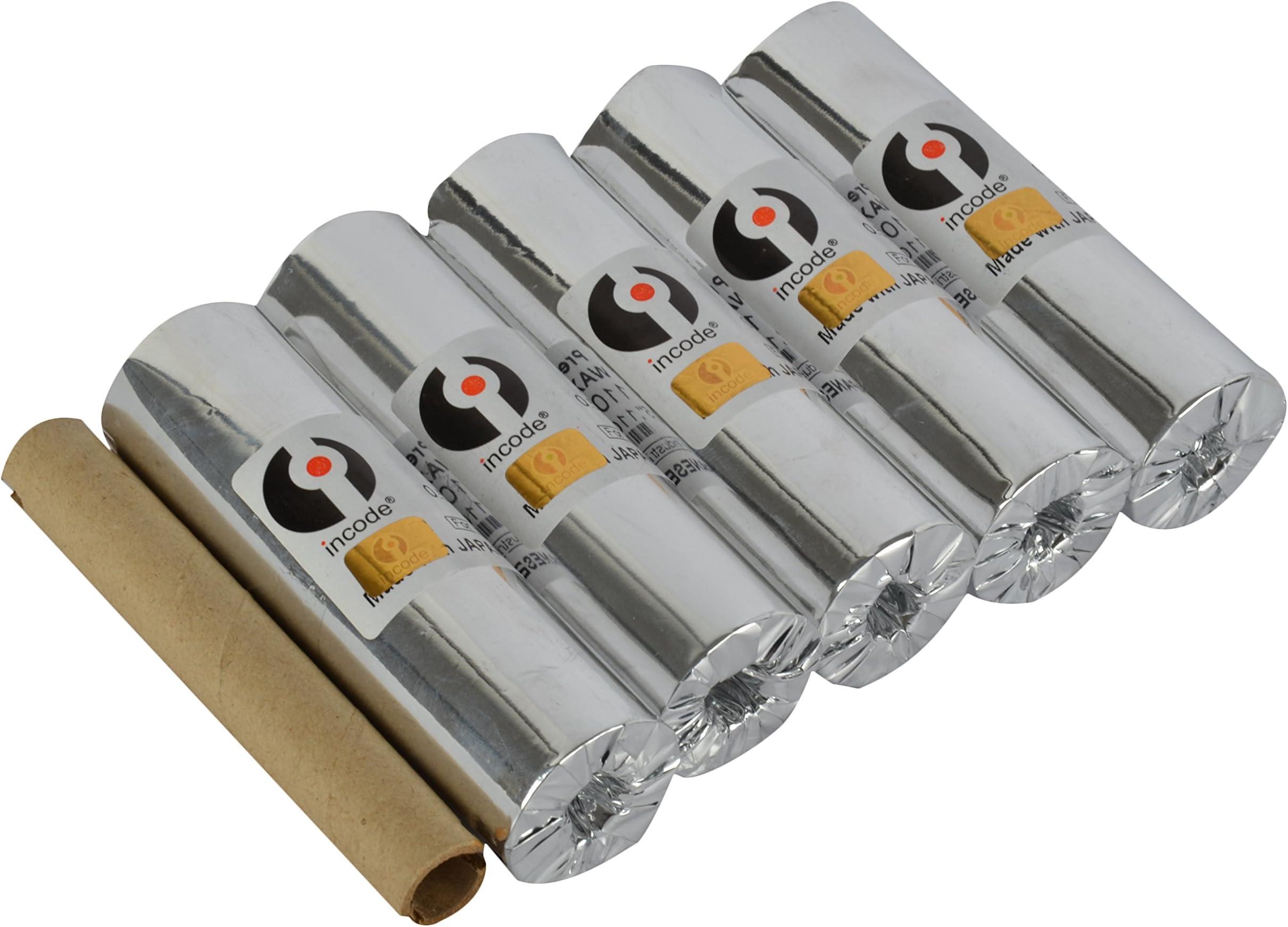 Incode 110 mm * 75 Meter , Incode Thermal Transfer Ribbon / 0.5" Core / Wax (Pack Of 5 Ribbon) For Desktop Barcode Printer