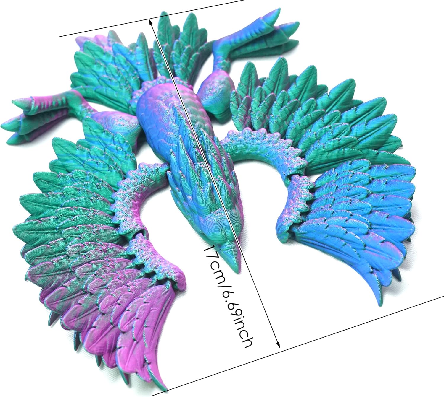 3D Printed Phoenix/Flying Dragon, A Winged Dragon,Pterosaur,Articulated Models,Flexible Joint Animal Model Figurines, Stress Relief, Fidget restlessness, ADHD Toys, Surprise Fantasy Gifts